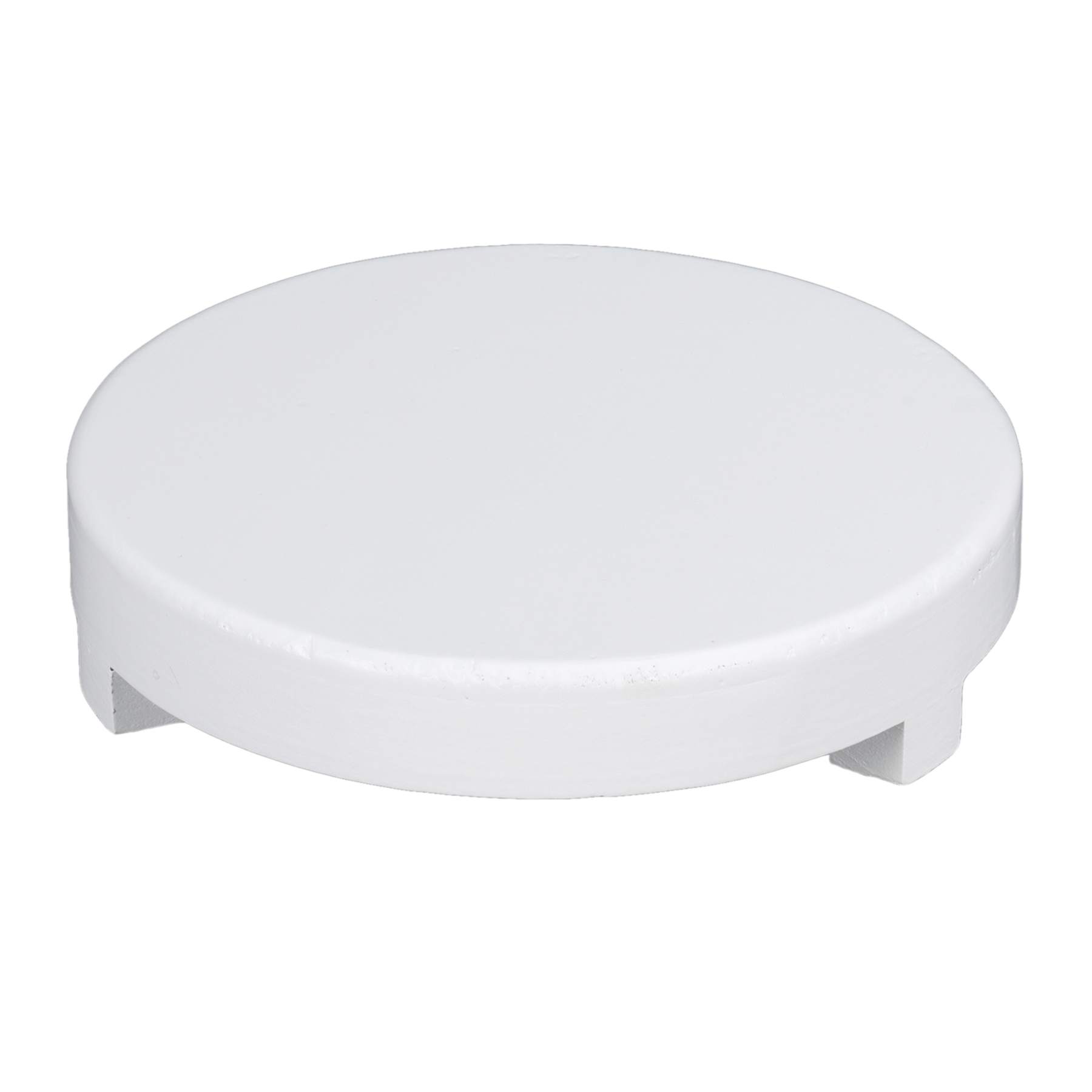 White Wood Round Riser, 9"