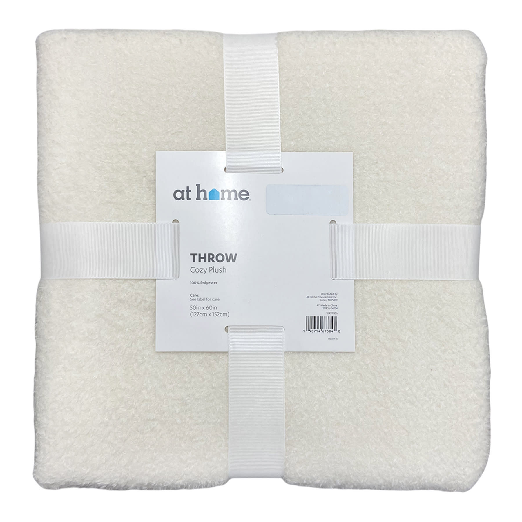 Cream Heathered Cozy Plush Throw Blanket, 50x60