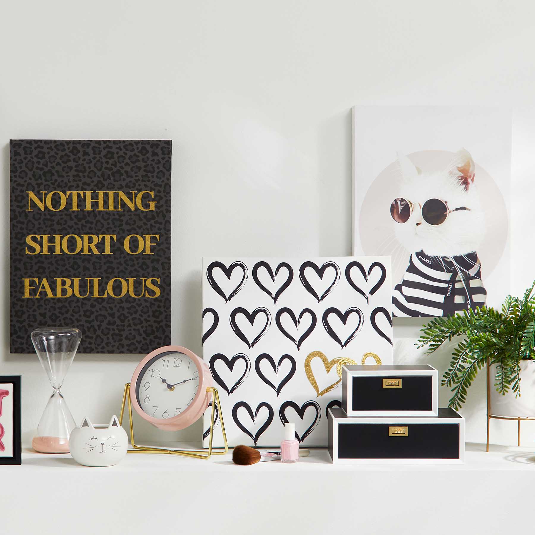 Black & White Wood Decorative Box, 9x6
