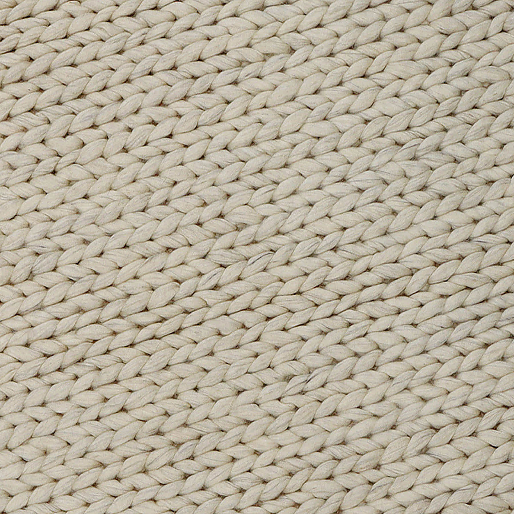 (A494) Honeybloom Ivory Chunky Knit Patterned Area Rug, 5x7