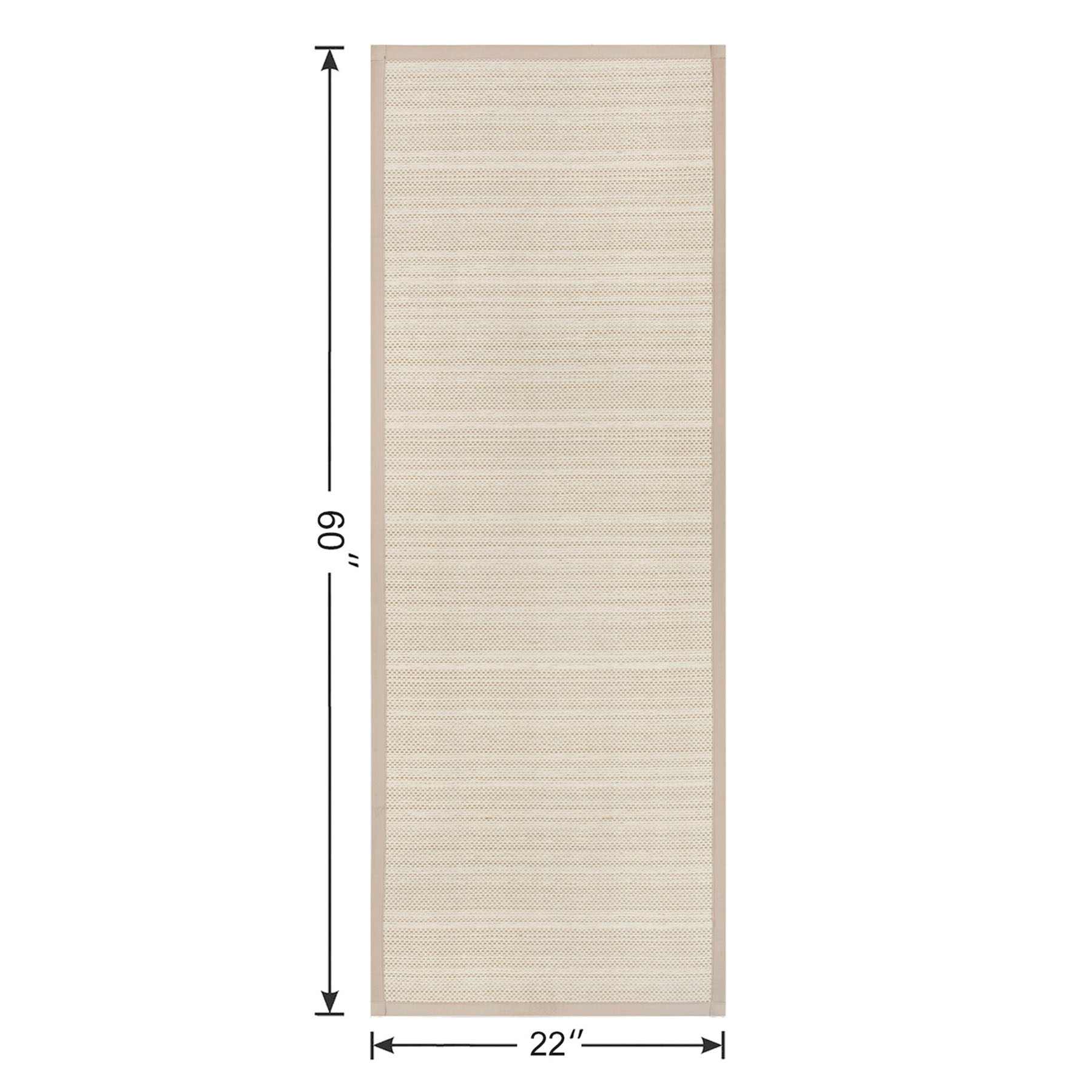 Natural Striped Puff-Back Washable Kitchen Runner, 2x5