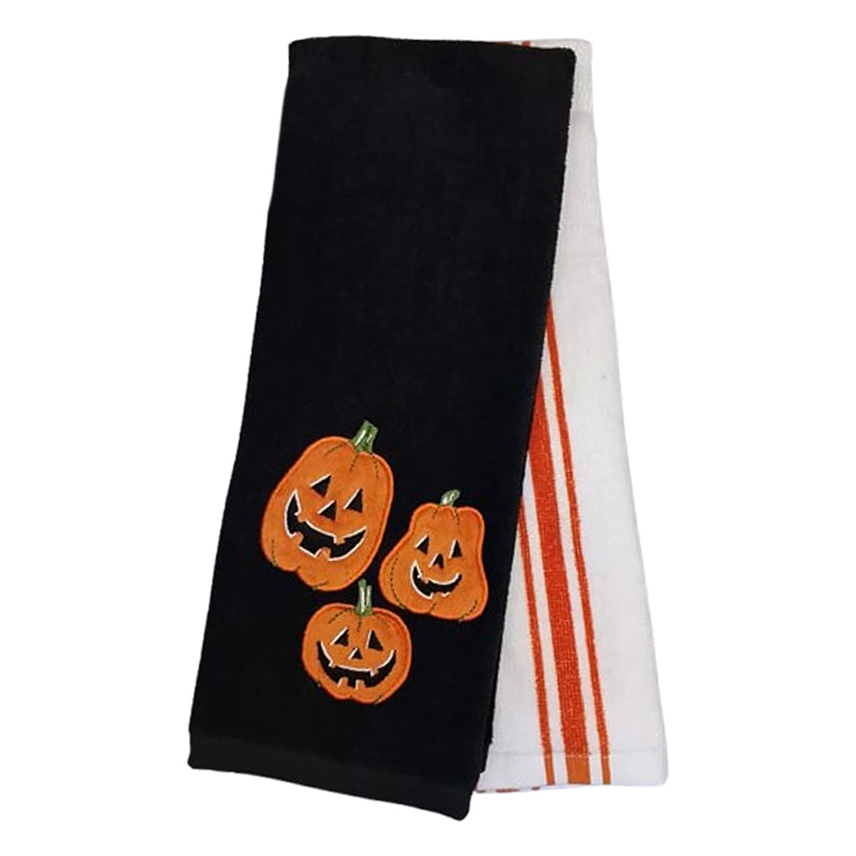 Happy Haunting 2-Pack Embroidered Pumpkins Hand Towels
