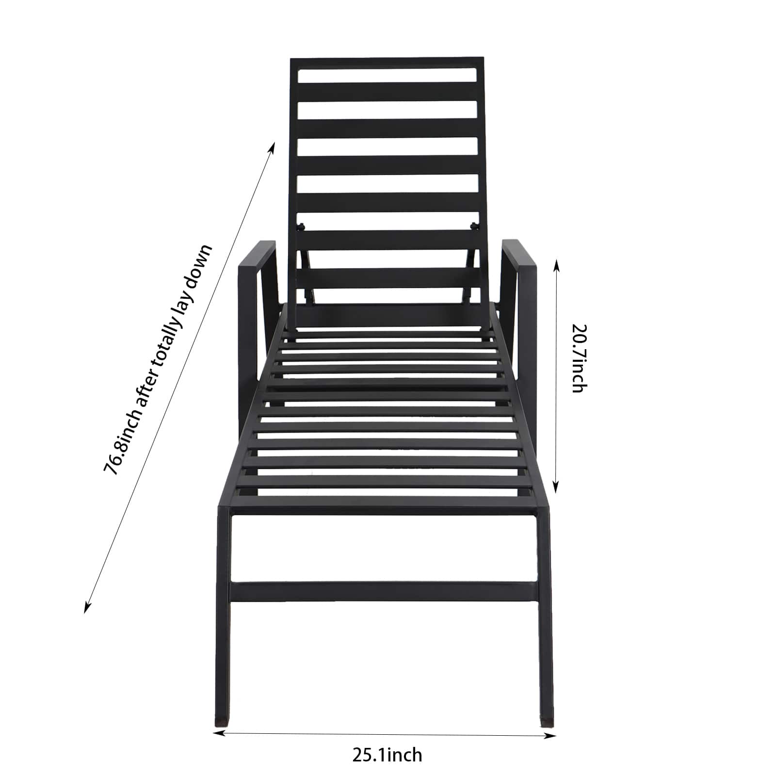 Crosby St. Grammercy Black Chaise Lounge Chair