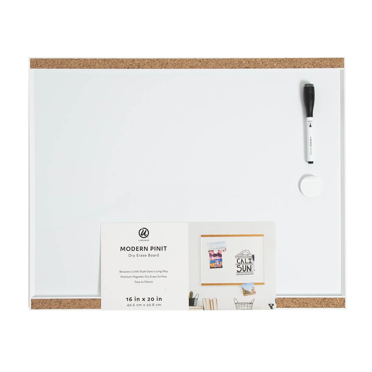 Modern Pinit Magnetic Dry Erase Board Frame, 16x20