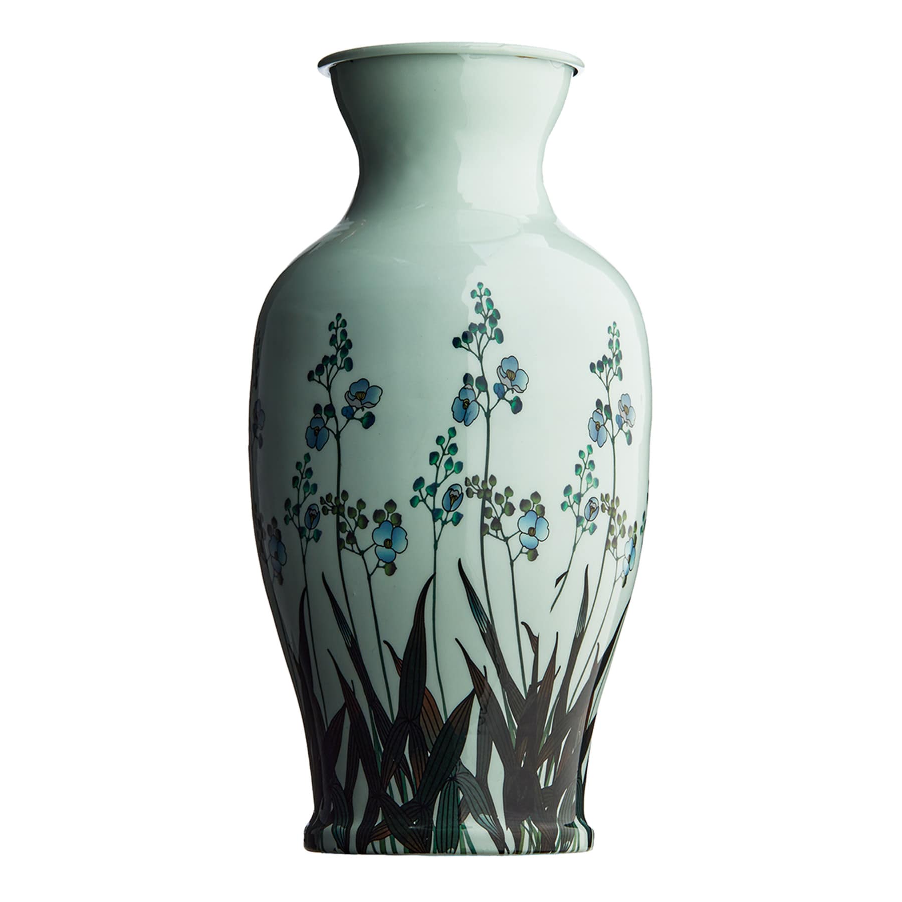 Providence Blue Floral Print Vase, 12"
