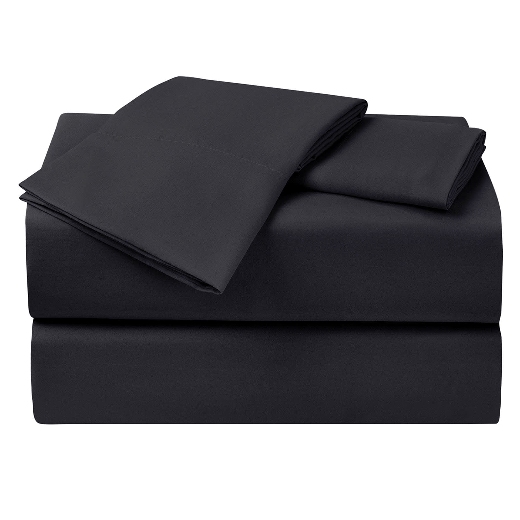 4-Piece Black Cooling Microfiber Sheet Set, Full