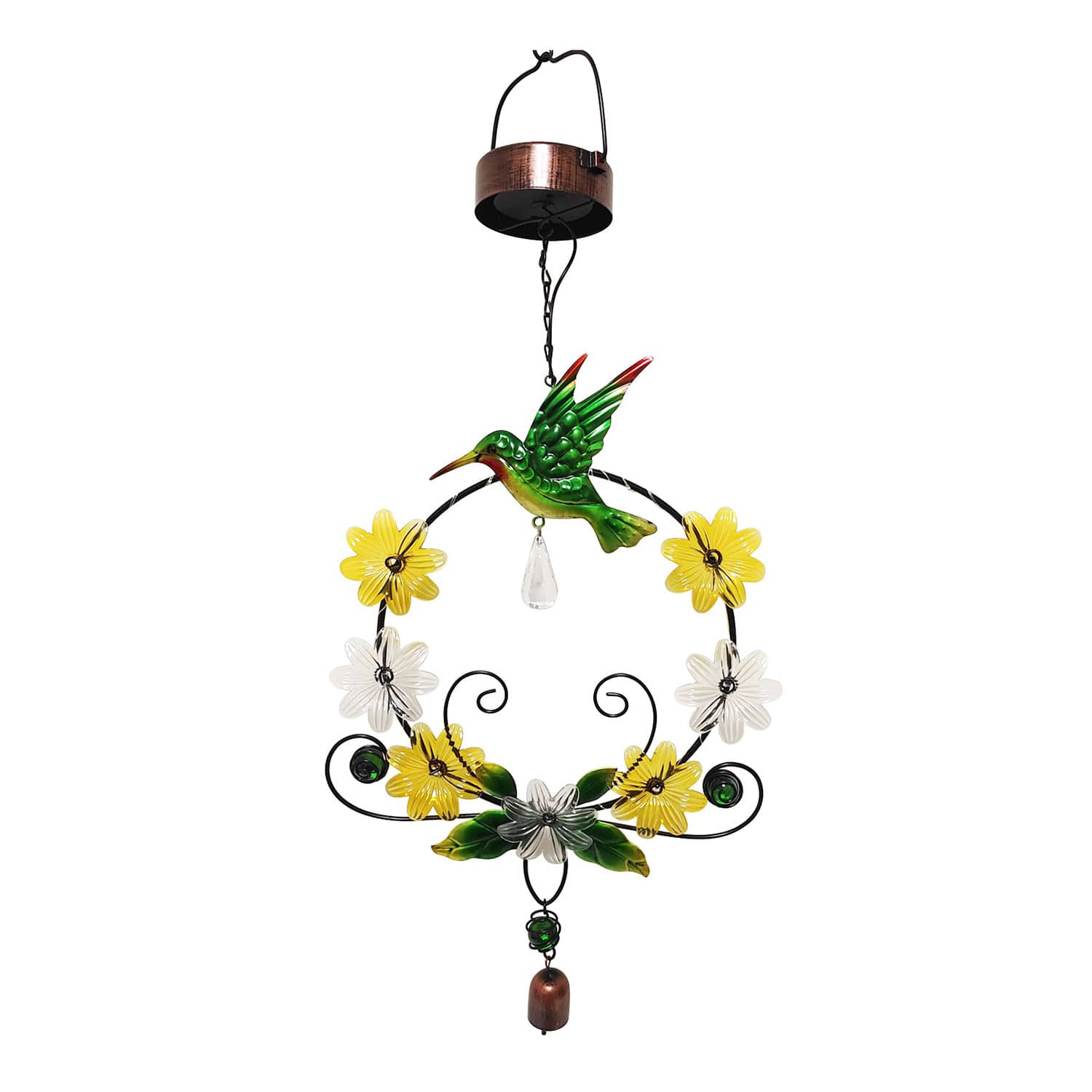 Hummingbird Crystal Garden Bell Hanger, 25.5"