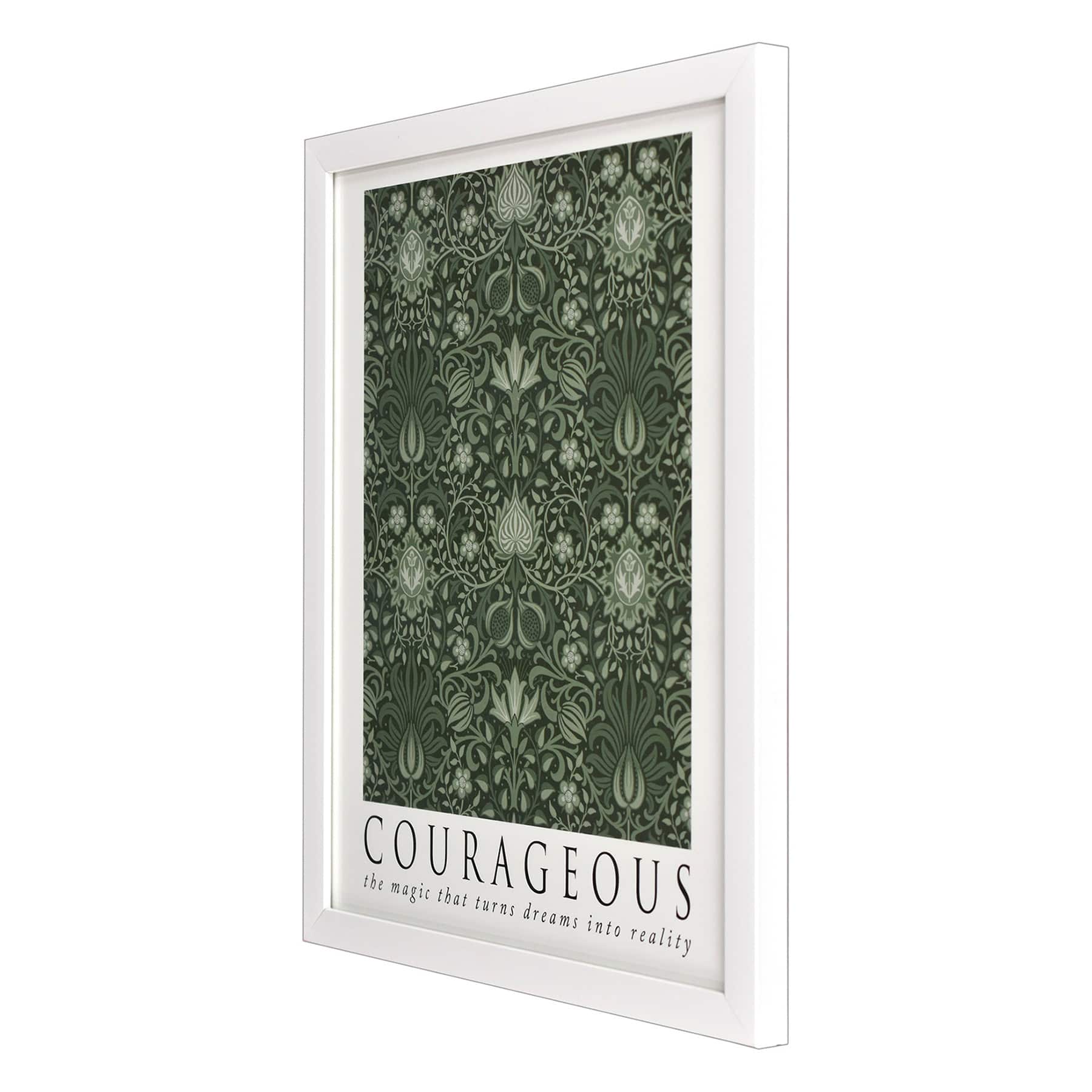 Glass Framed Courageous Print Wall Art, 13x17