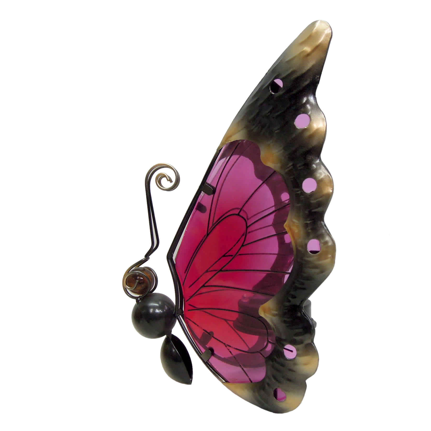 Pink Butterfly Outdoor Solar Light, 9.5"