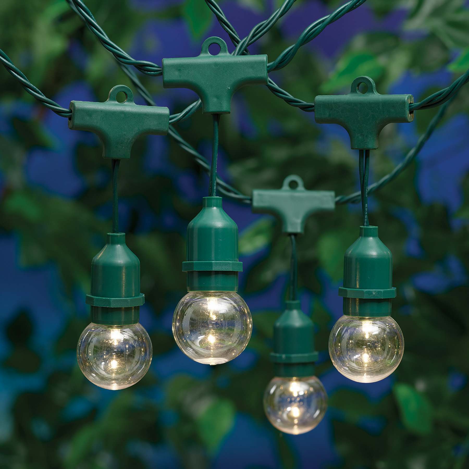 15-Count LED G40 Globe String Lights with Green Commercial Wire