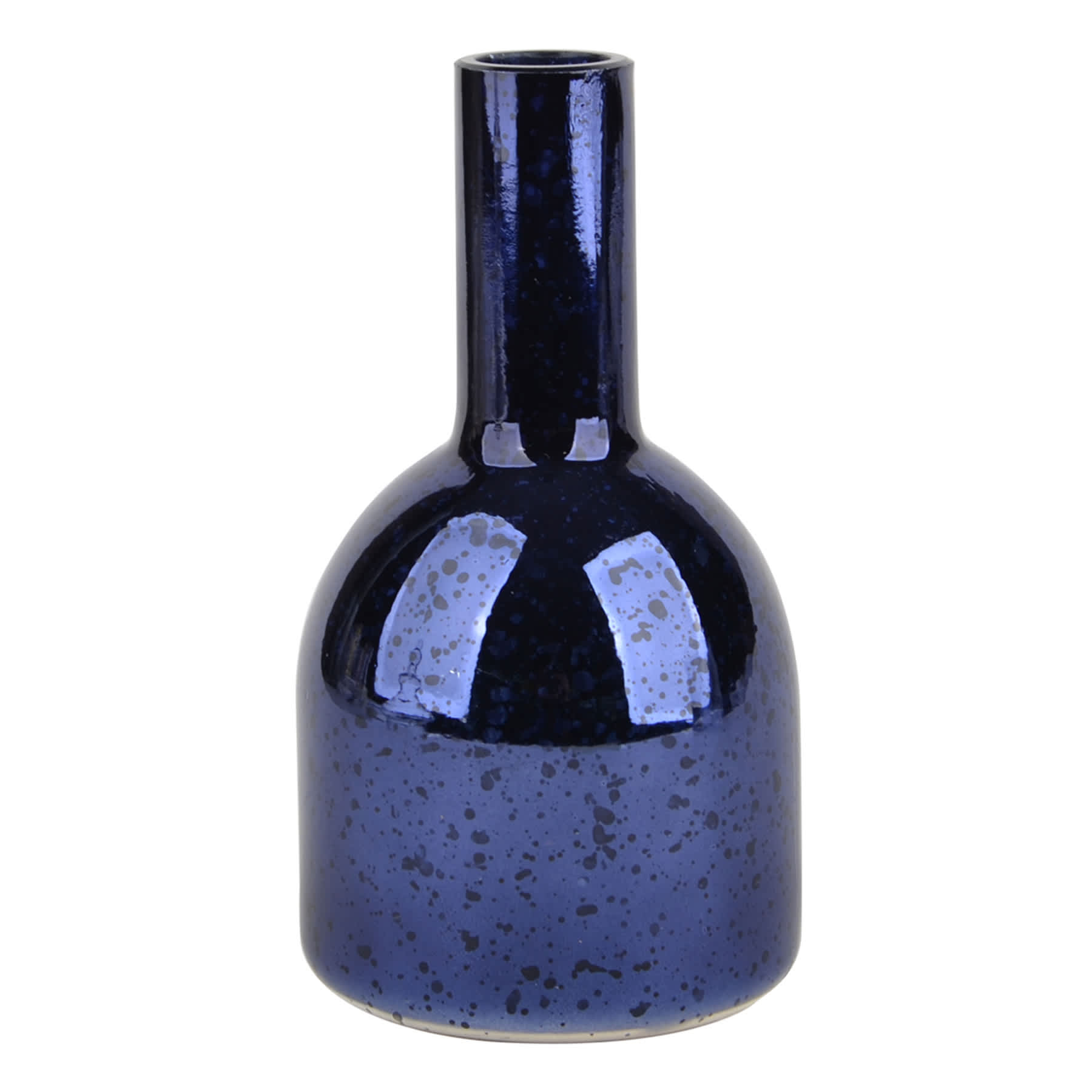 Blue Mercury Glass Bud Vase, 6.5"