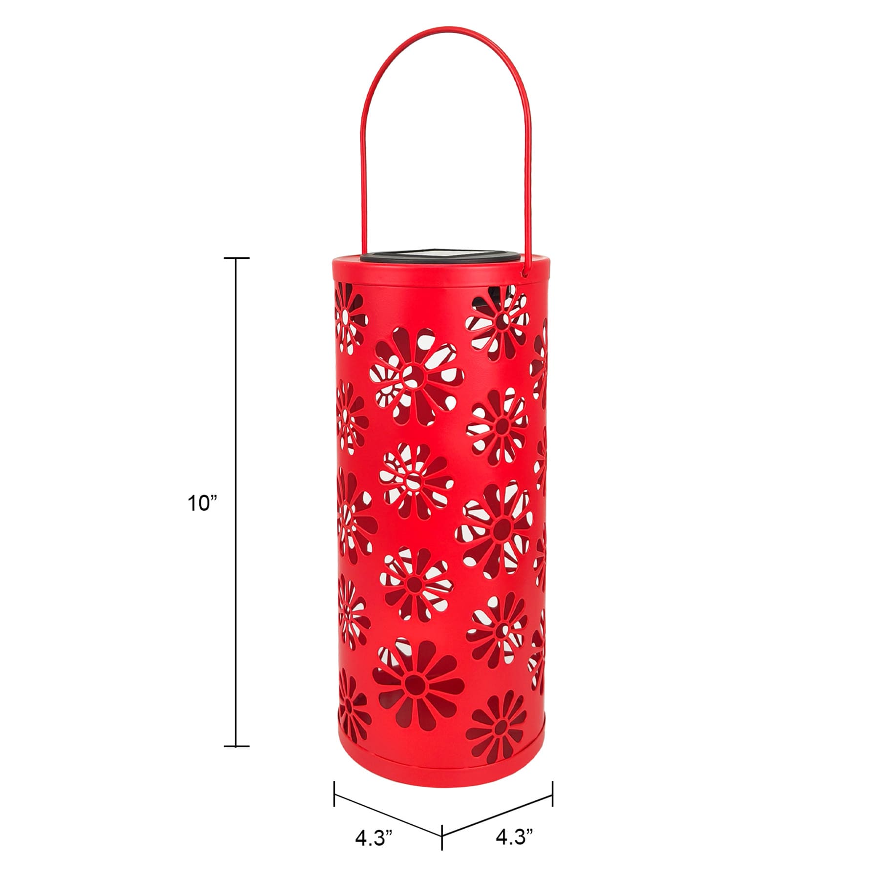 Sunny Club Red Flower Outdoor Lantern, 10"