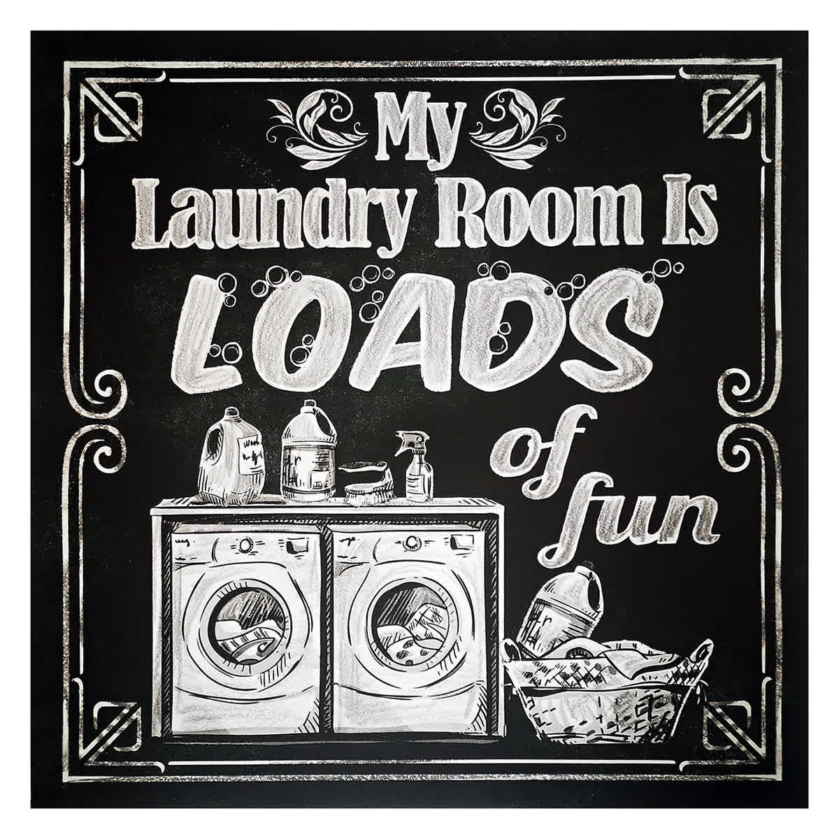 My Laundry Room Is Loads of Fun Canvas Wall Art, 16"
