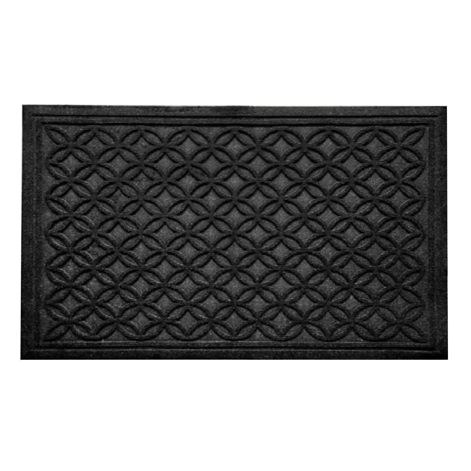 Charcoal Textured Rubber Doormat, 18x30