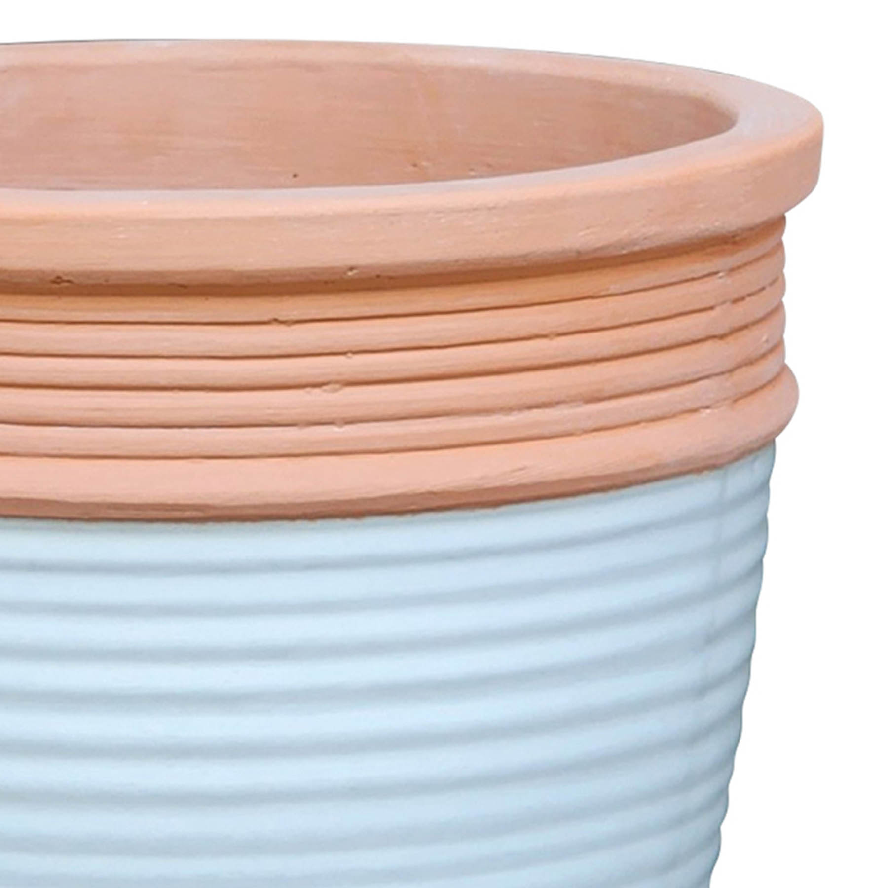 White Terracotta Outdoor Planter, Small