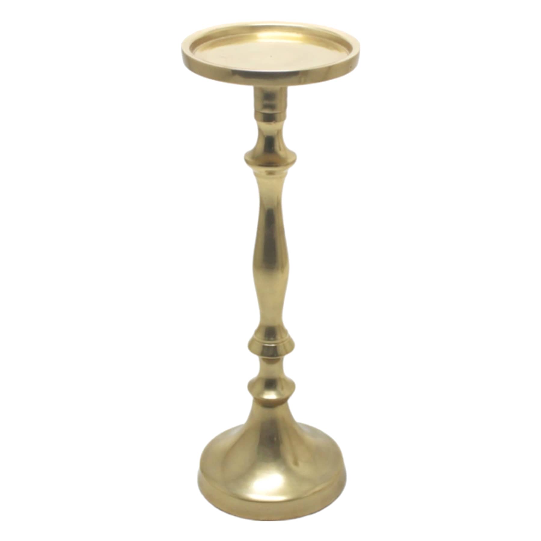 Gold Pillar Candle Holder, 10.3"