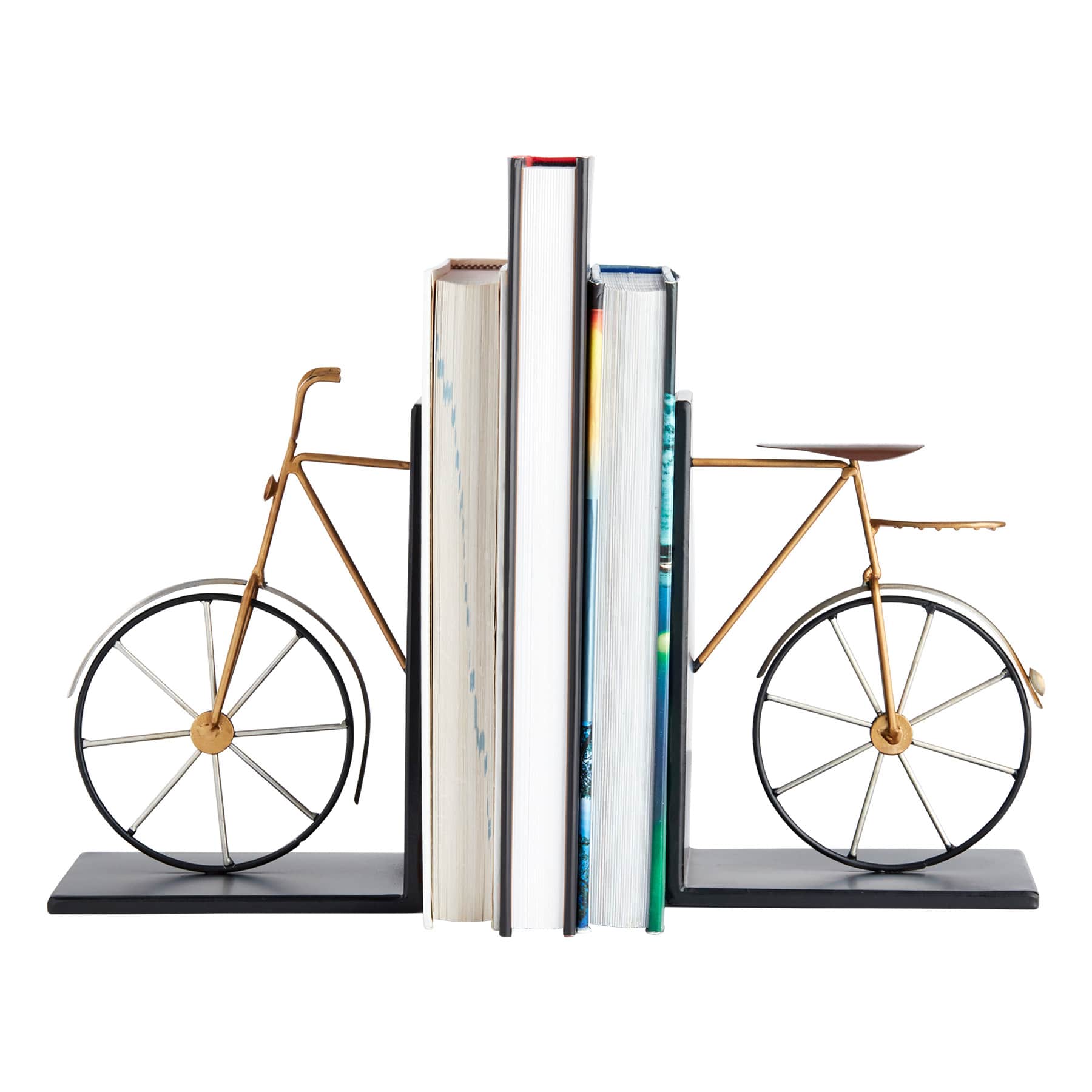 2-Piece Metal Bike Bookend Set, 8"