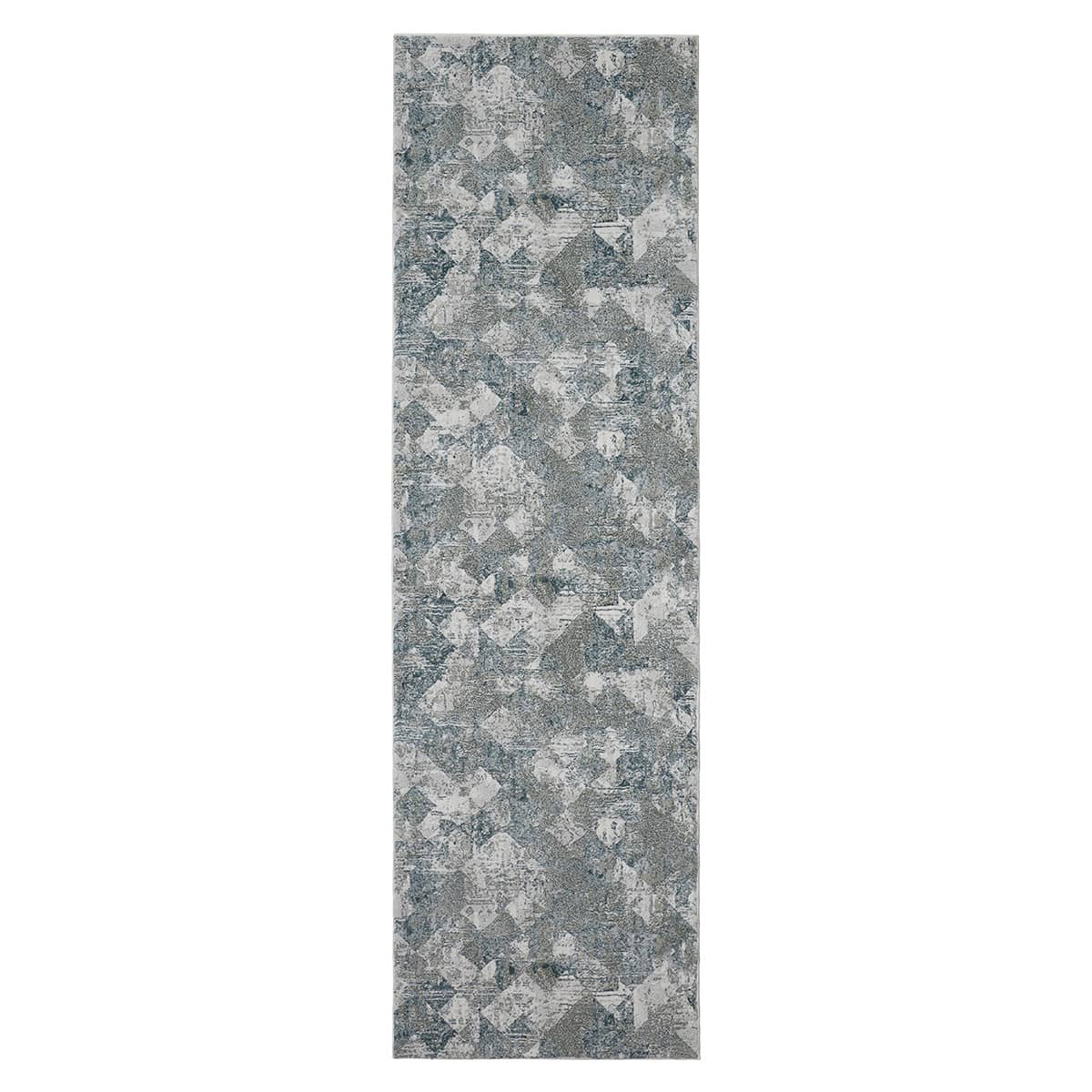 (A524) Found & Fable Sofia Green & Silver Runner, 3x8