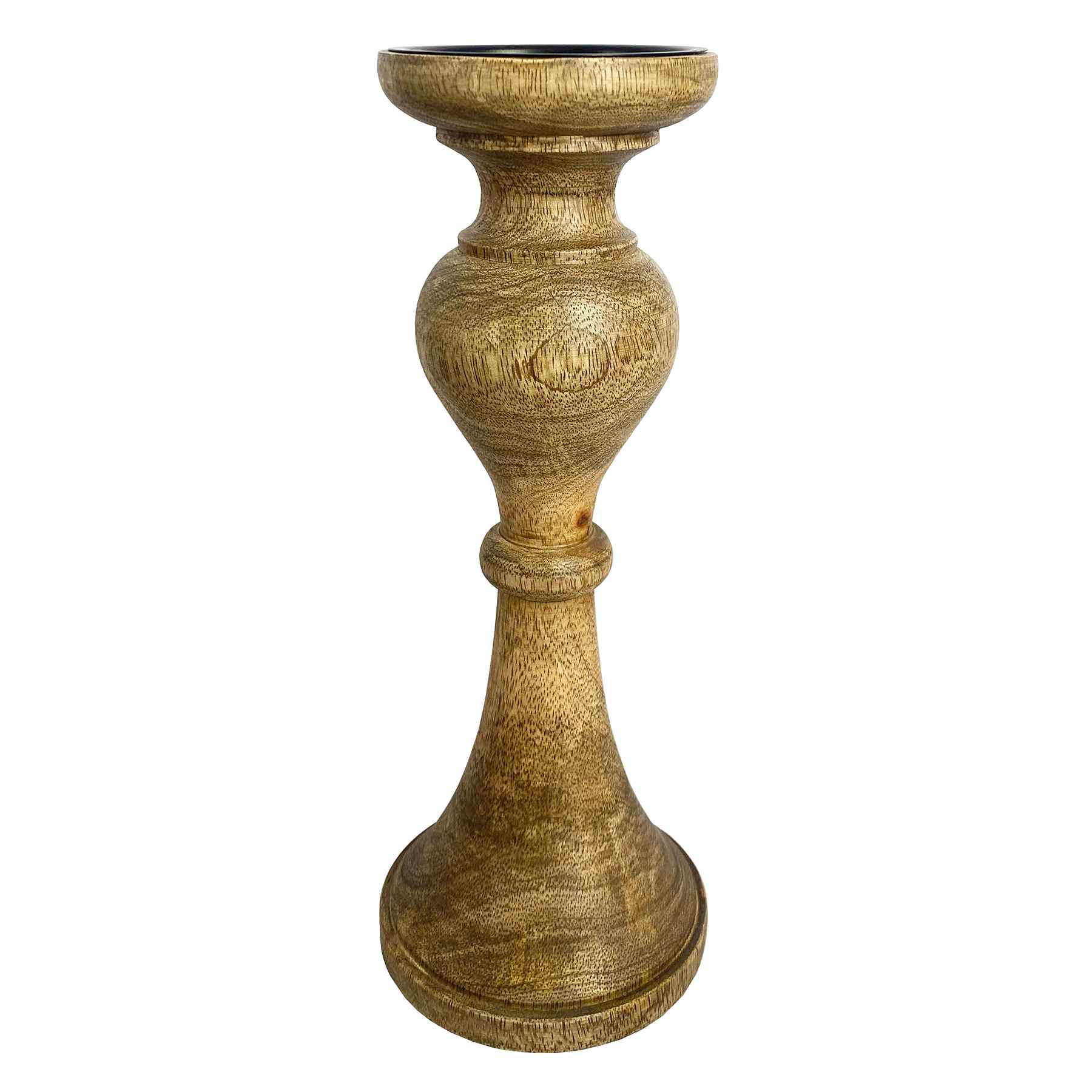 Providence Wooden Pillar Candle Holder, 12"