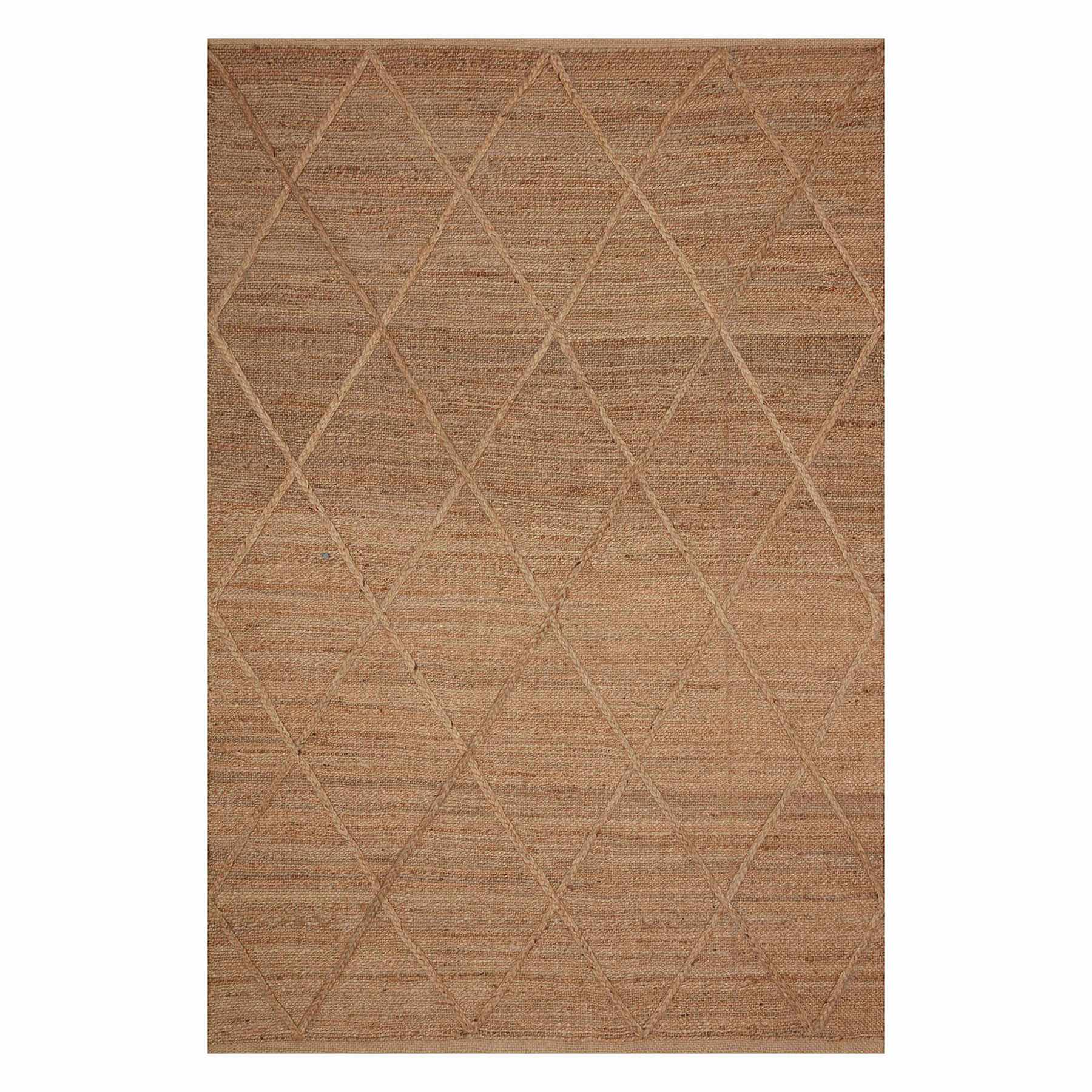 (B661) Providence Goldie Jute Diamond Design Area Rug, 8x10