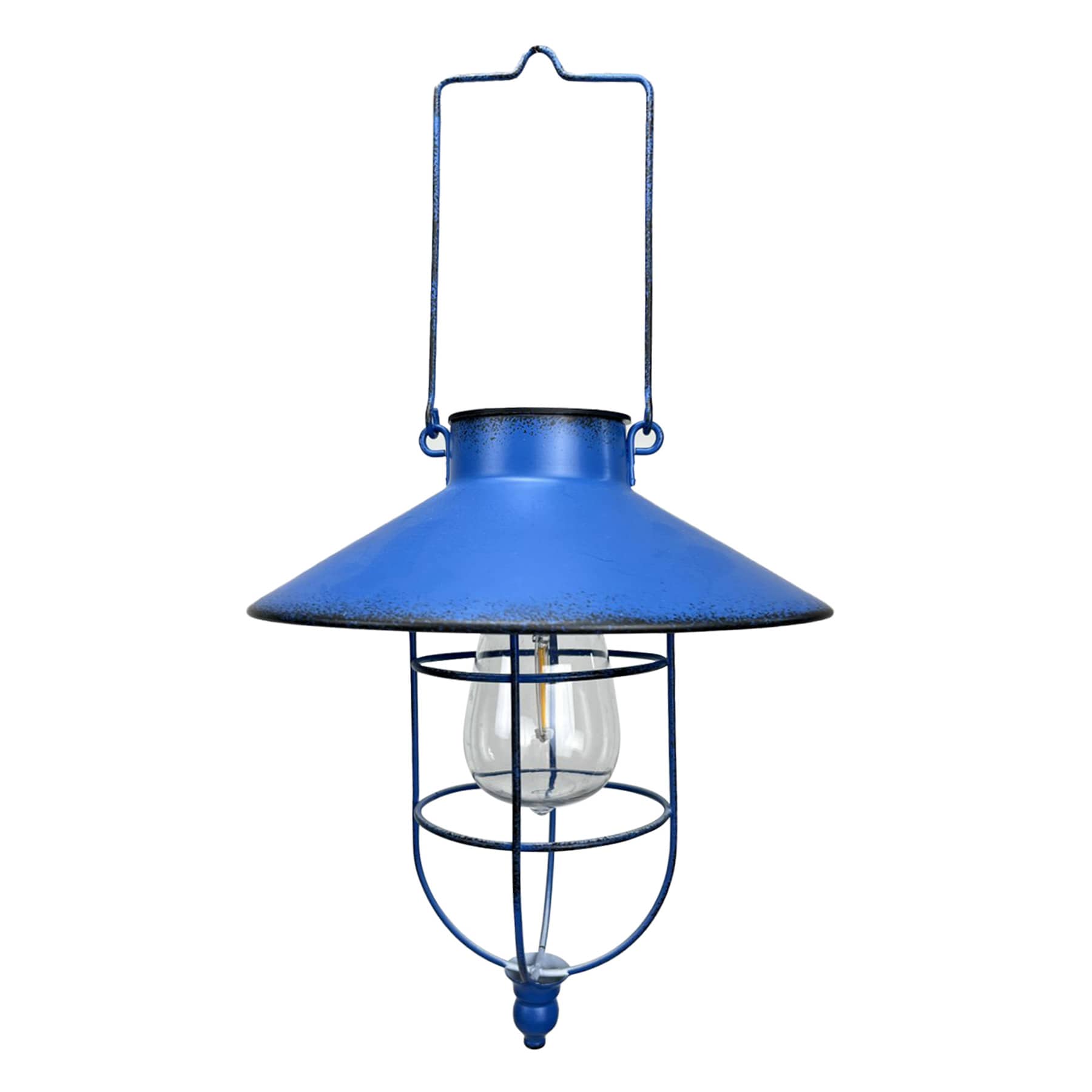 Blue Rustic Outdoor Solar Lantern