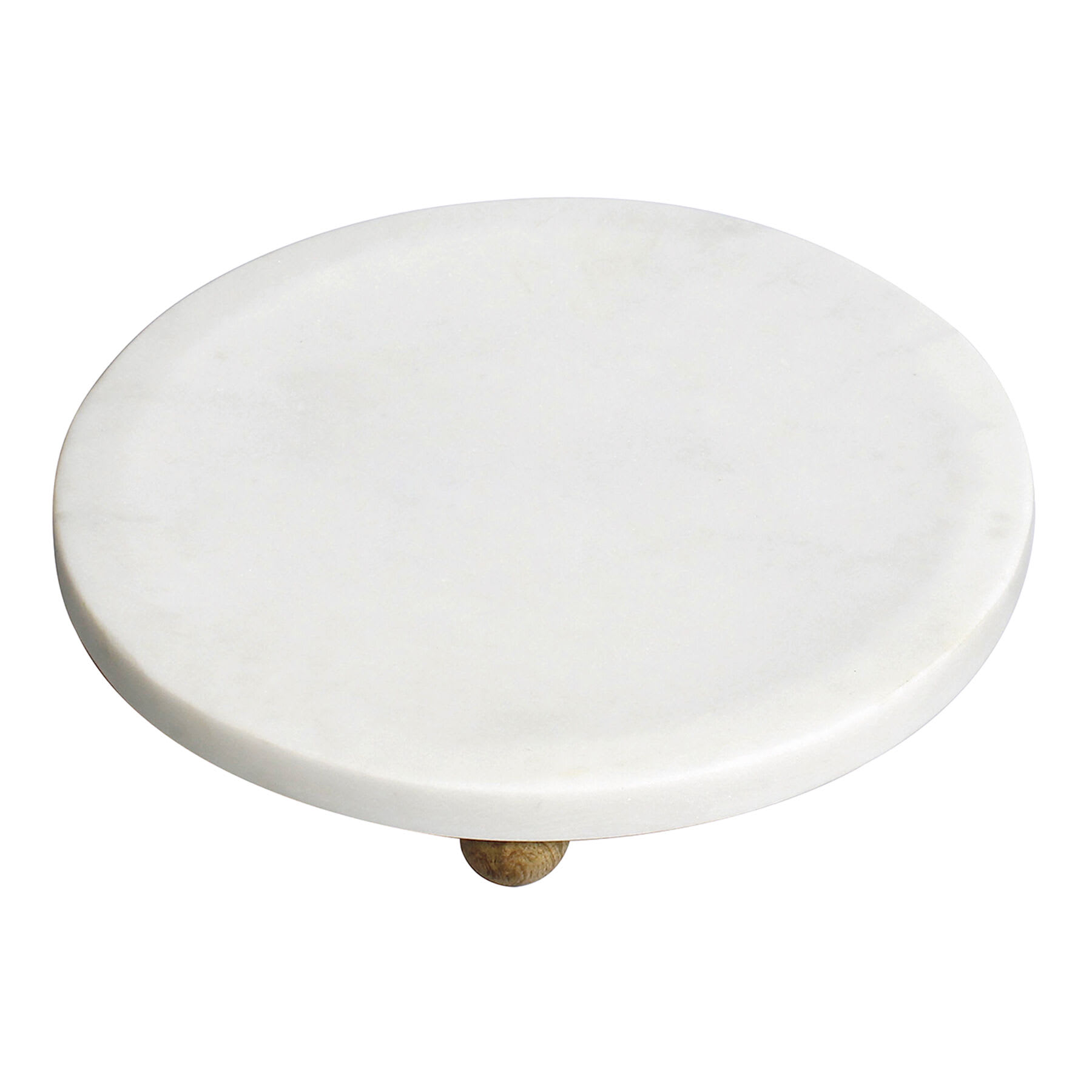 Honeybloom White Marbled Footed Trinket Tray, 5"