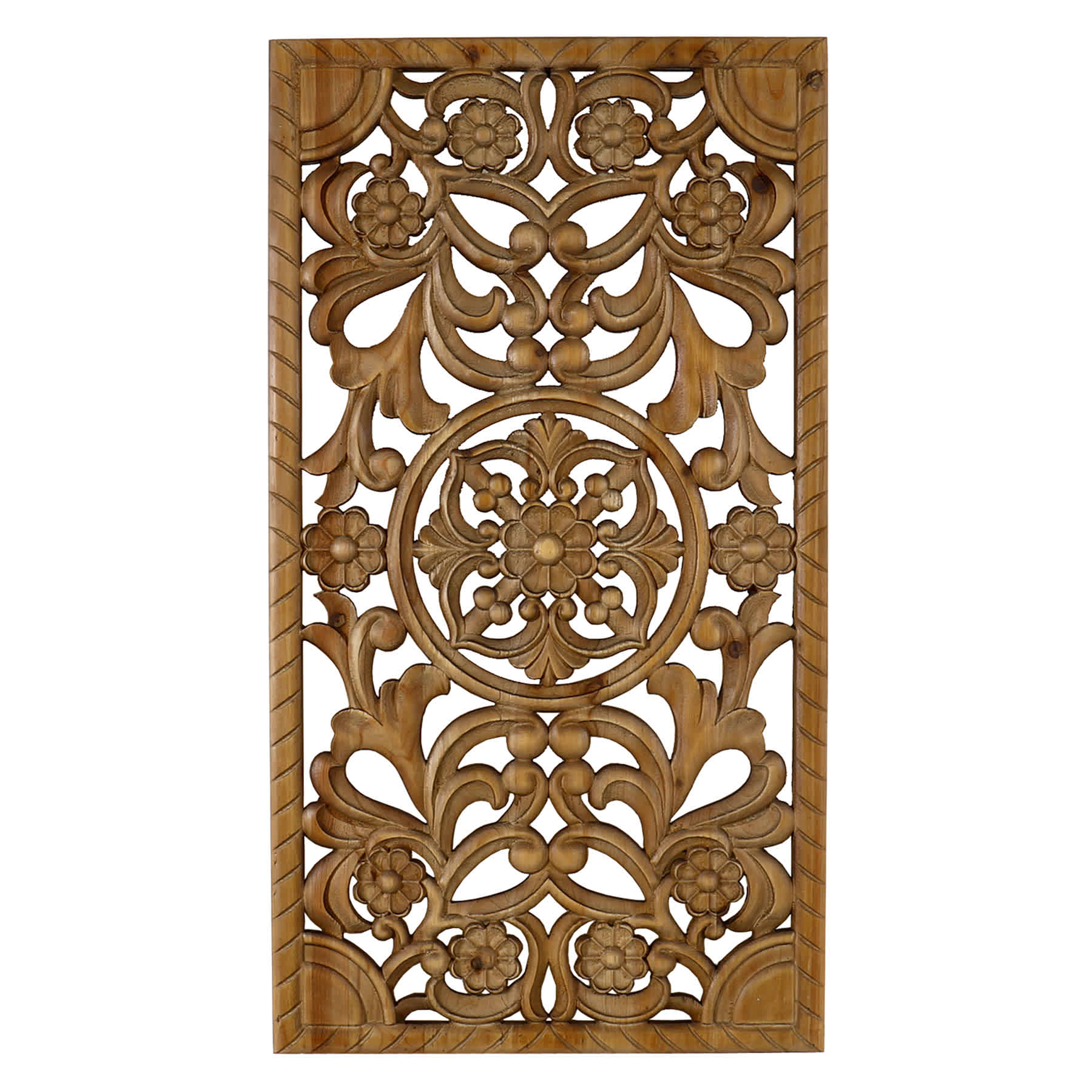 Found & Fable Brown Carved Wooden Wall Decor, 17x31
