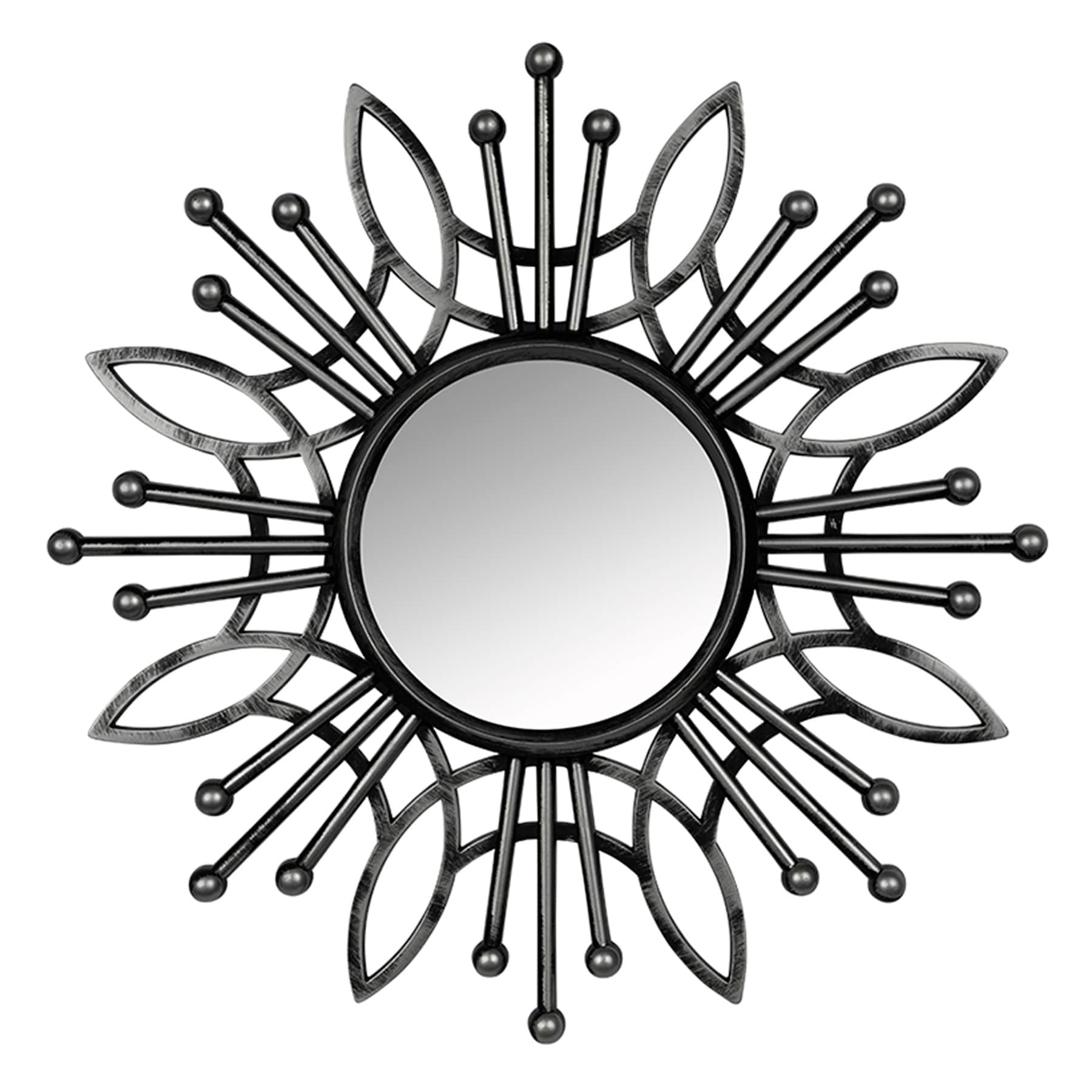5-Piece Metallic Framed Floral Burst Wall Mirror Set