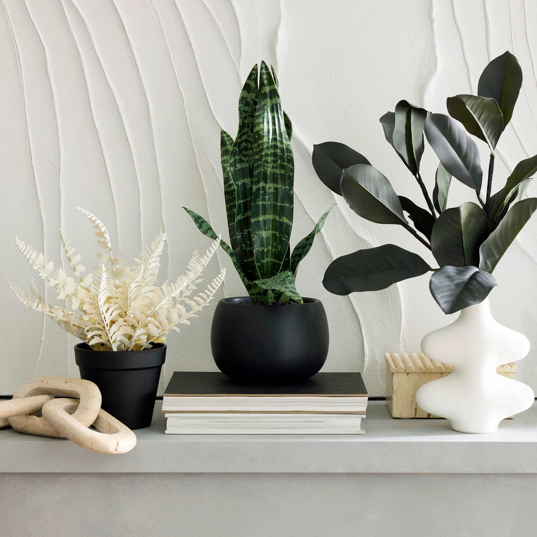 Crosby St. Greenery with White Vase, 19"
