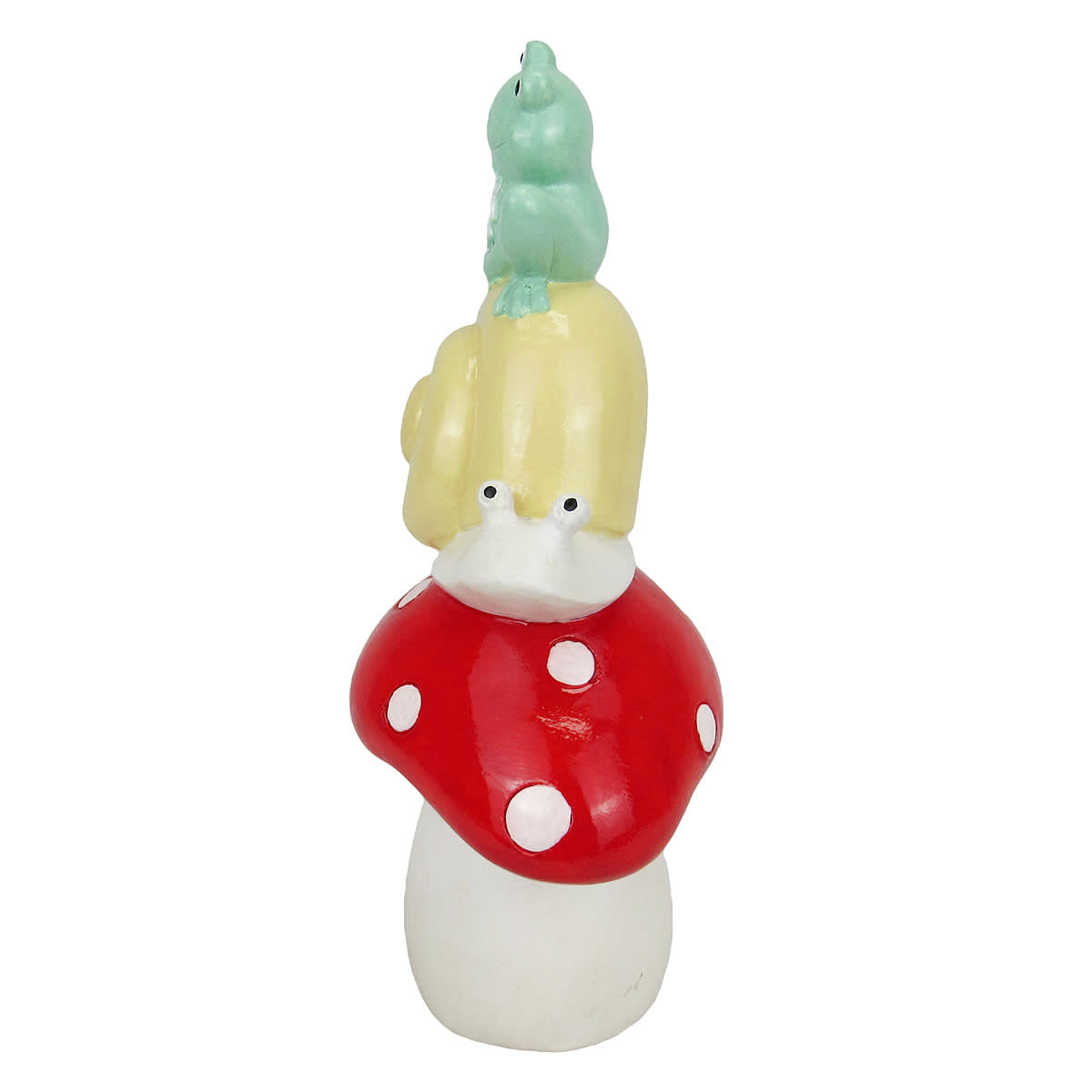 Sunny Club Frog & Snail On Mushroom Outdoor Garden Statue, 10"