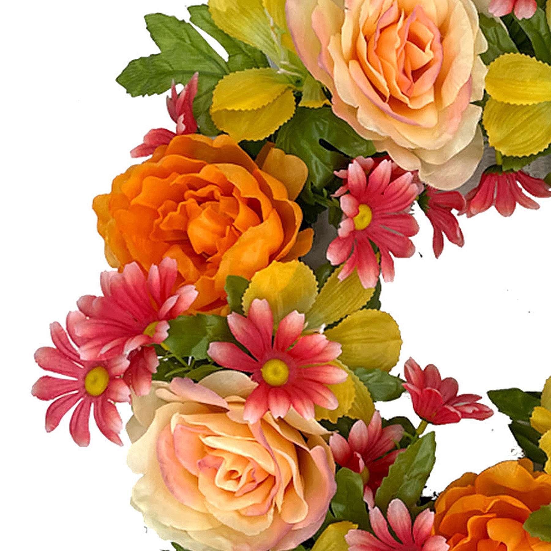 Orange & Yellow Mixed Floral Wreath, 18"