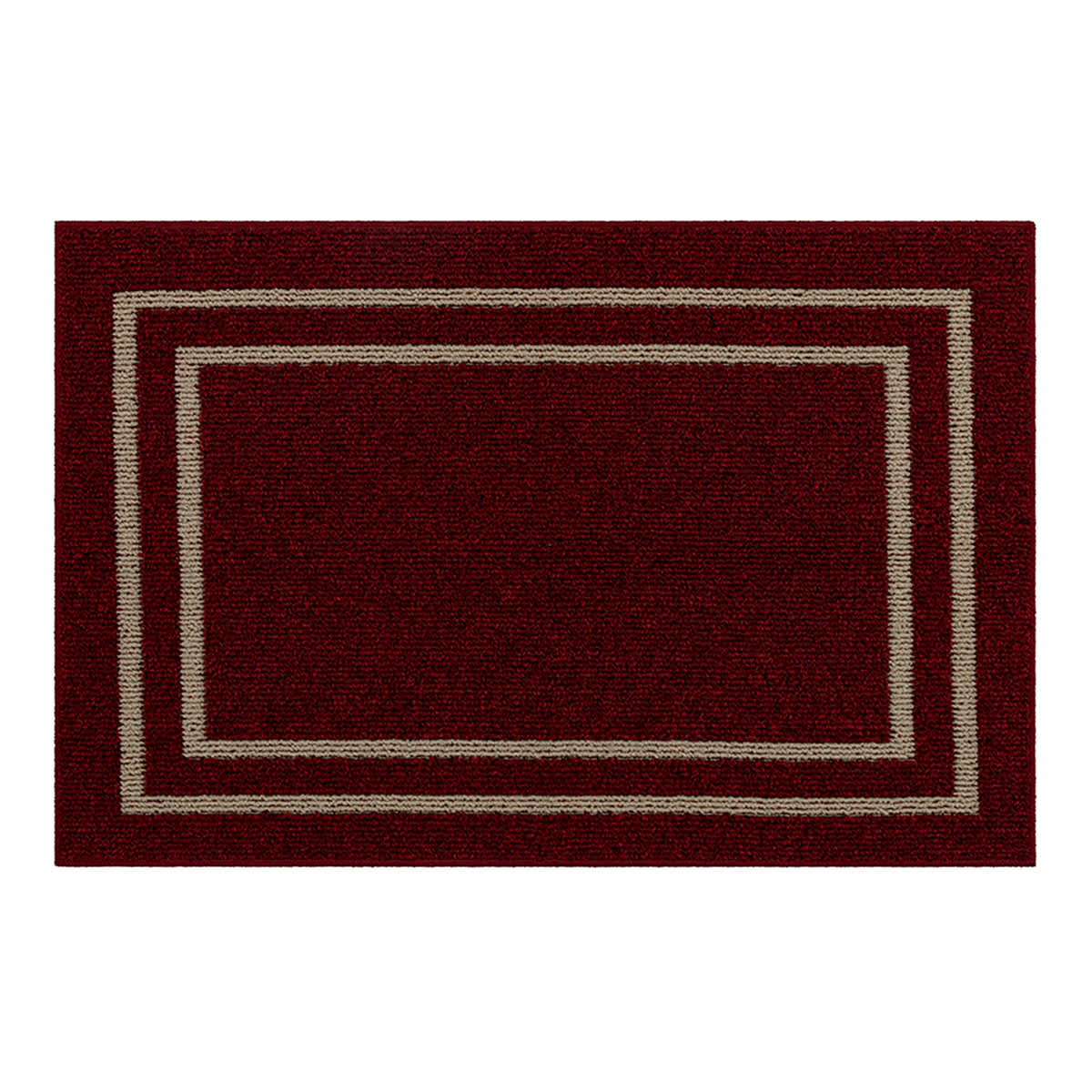 Red Double Border Washable Tufted Accent Rug, 20x30