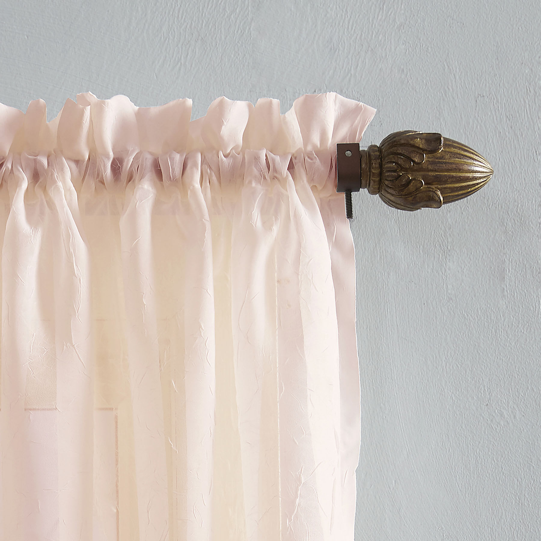 Erica Whisper Crushed Rod Pocket Sheer Voile Curtain Panel, 84"