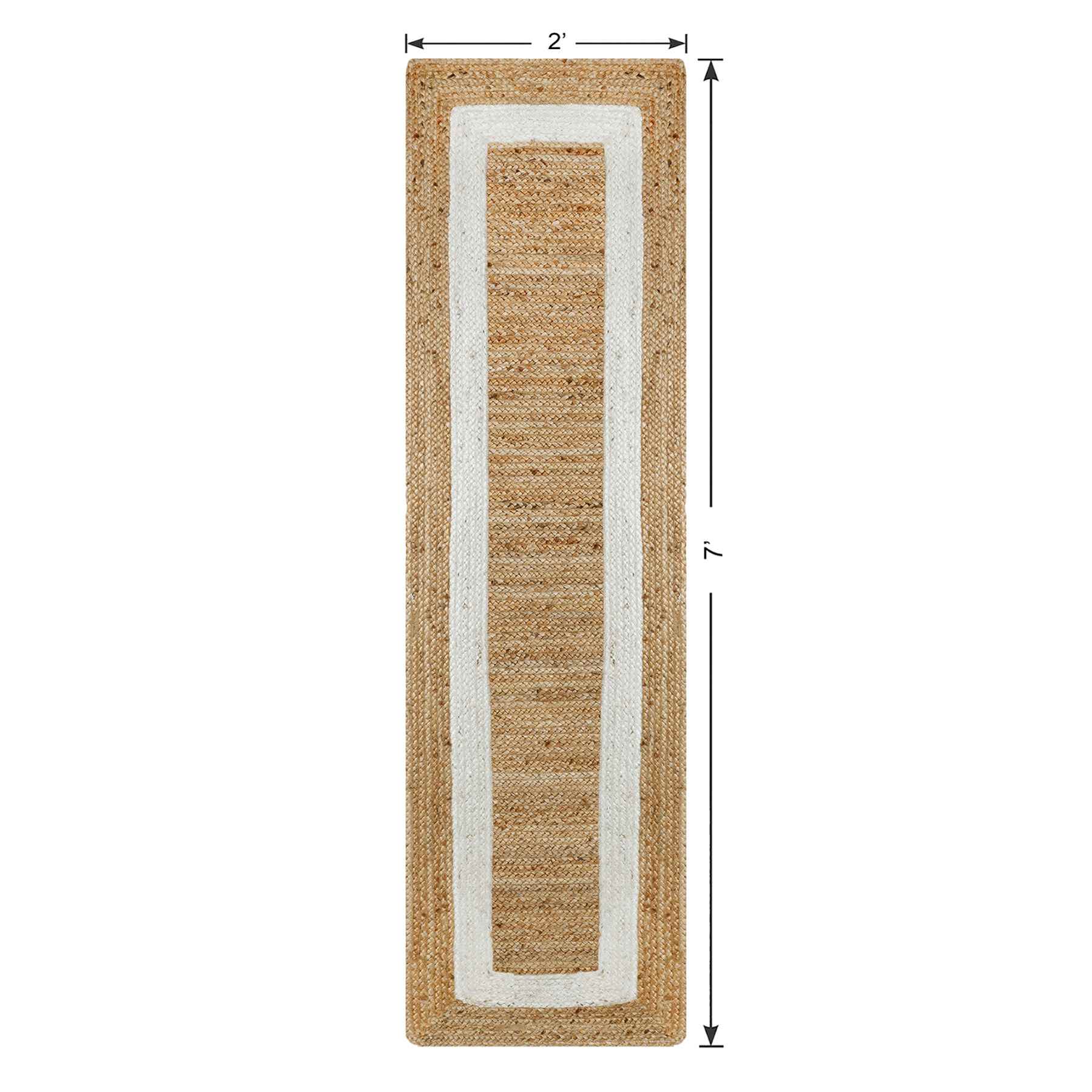 (B728) Providence Kinsey Natural Border Runner, 2x7