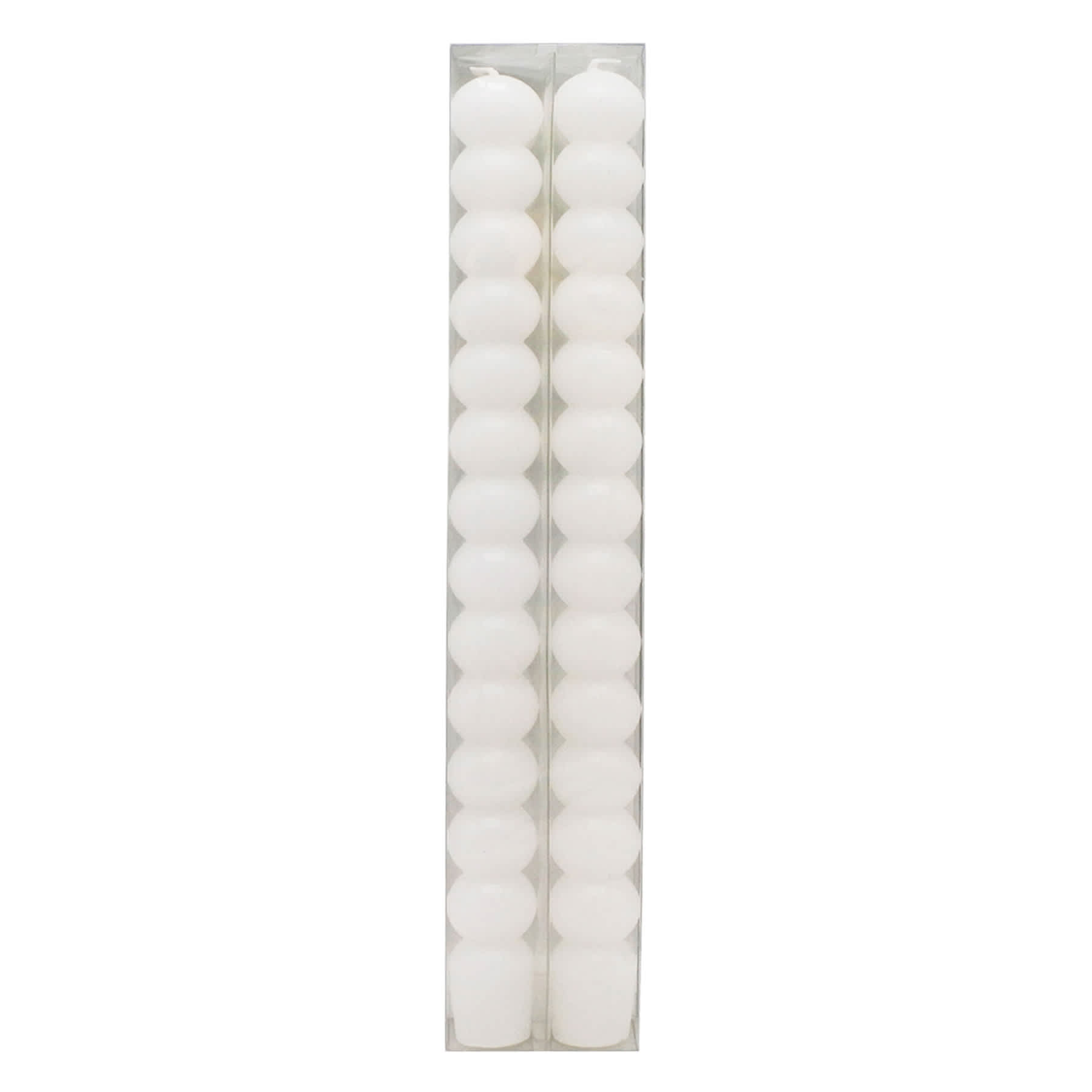 2-Pack White Bubble Taper Candles, 10"