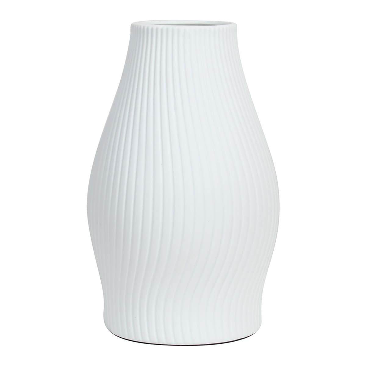 White Ceramic Wave Uplight, 11"