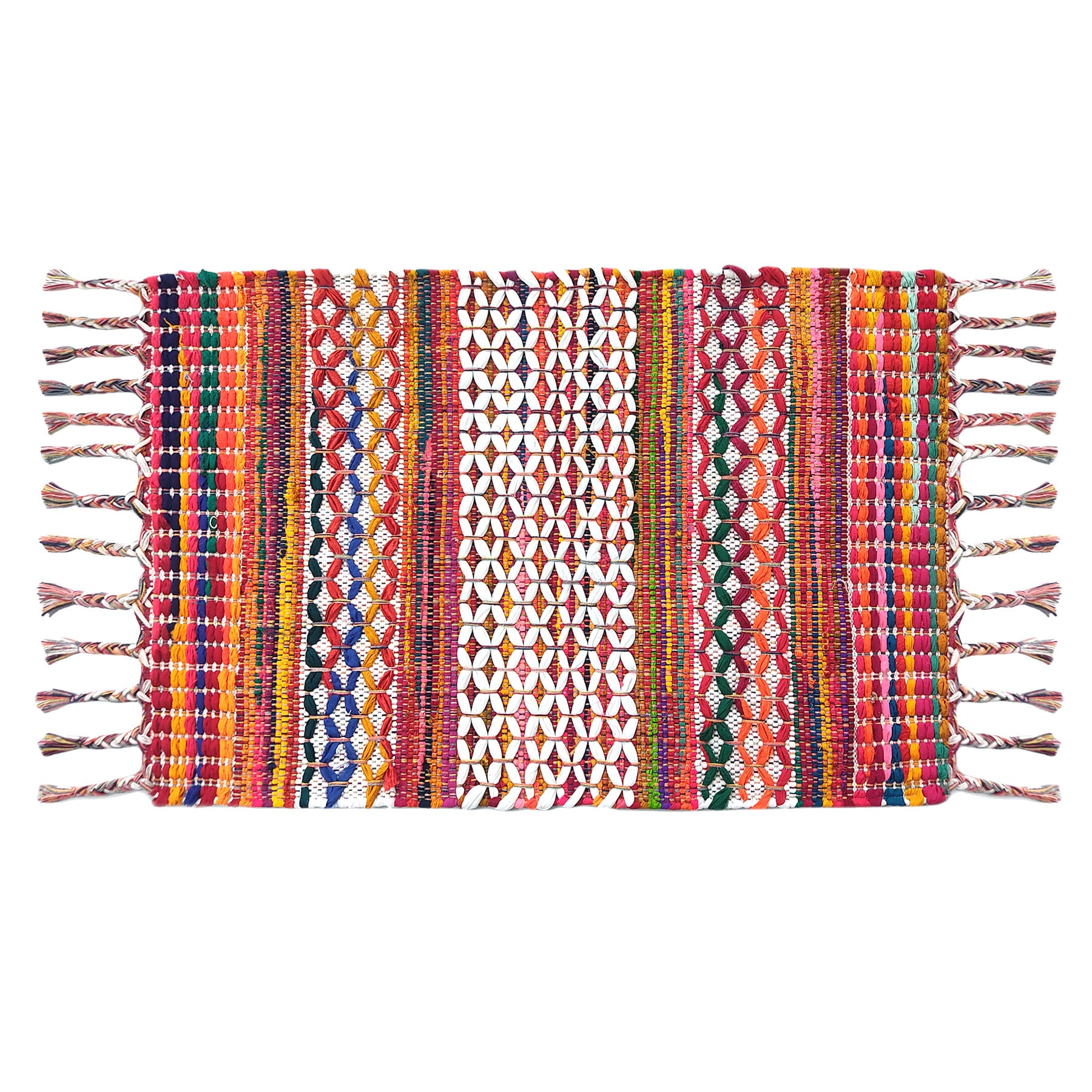 Multicolor Hand Woven Chindi Accent Rug, 27x42