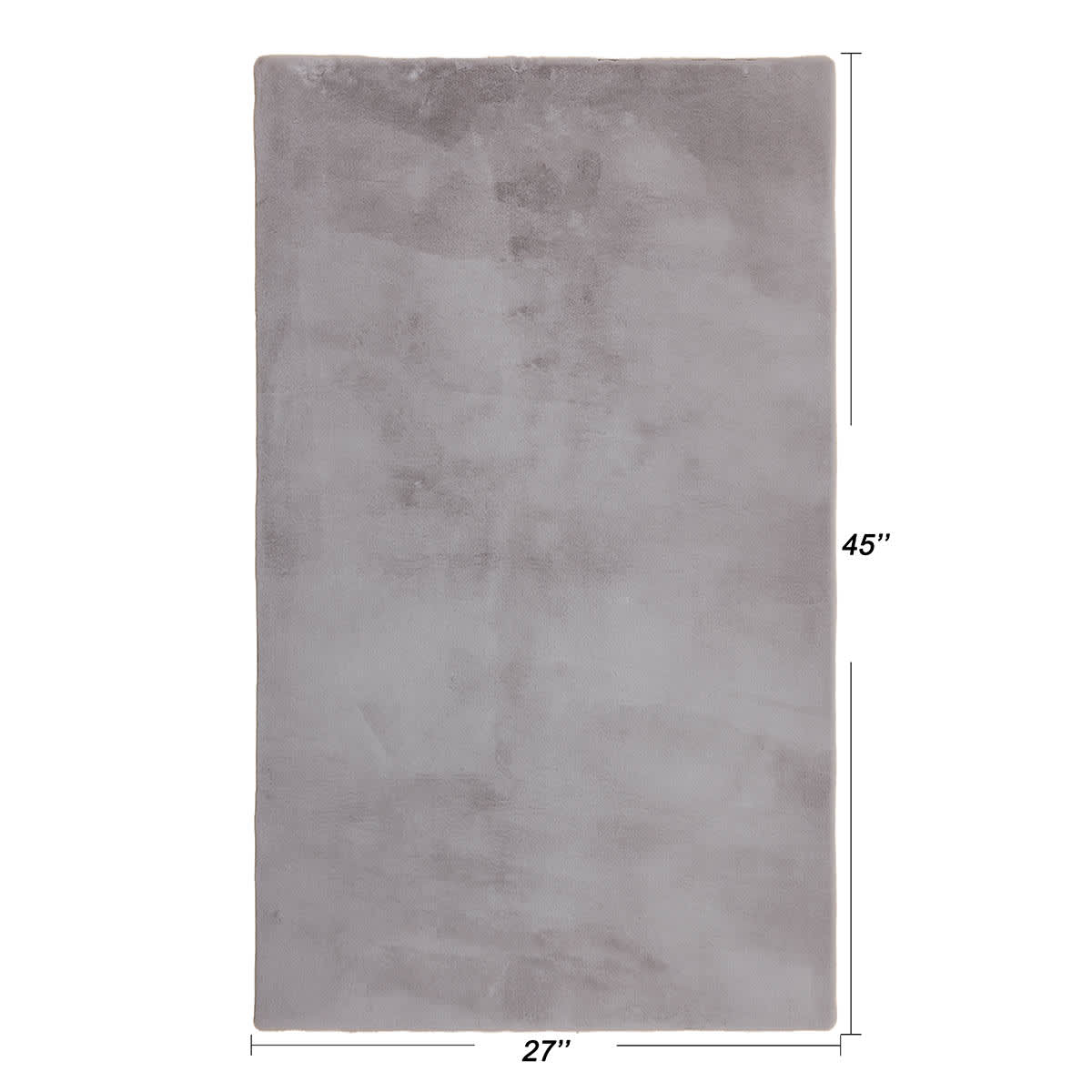 Silver Faux Rabbit Fur Accent Rug, 27x45
