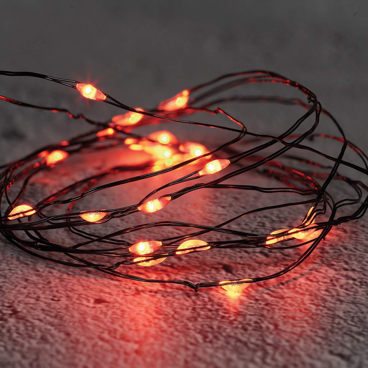 30-Count Battery Operated Orange LED Wire Lights with 8 Functions Timer