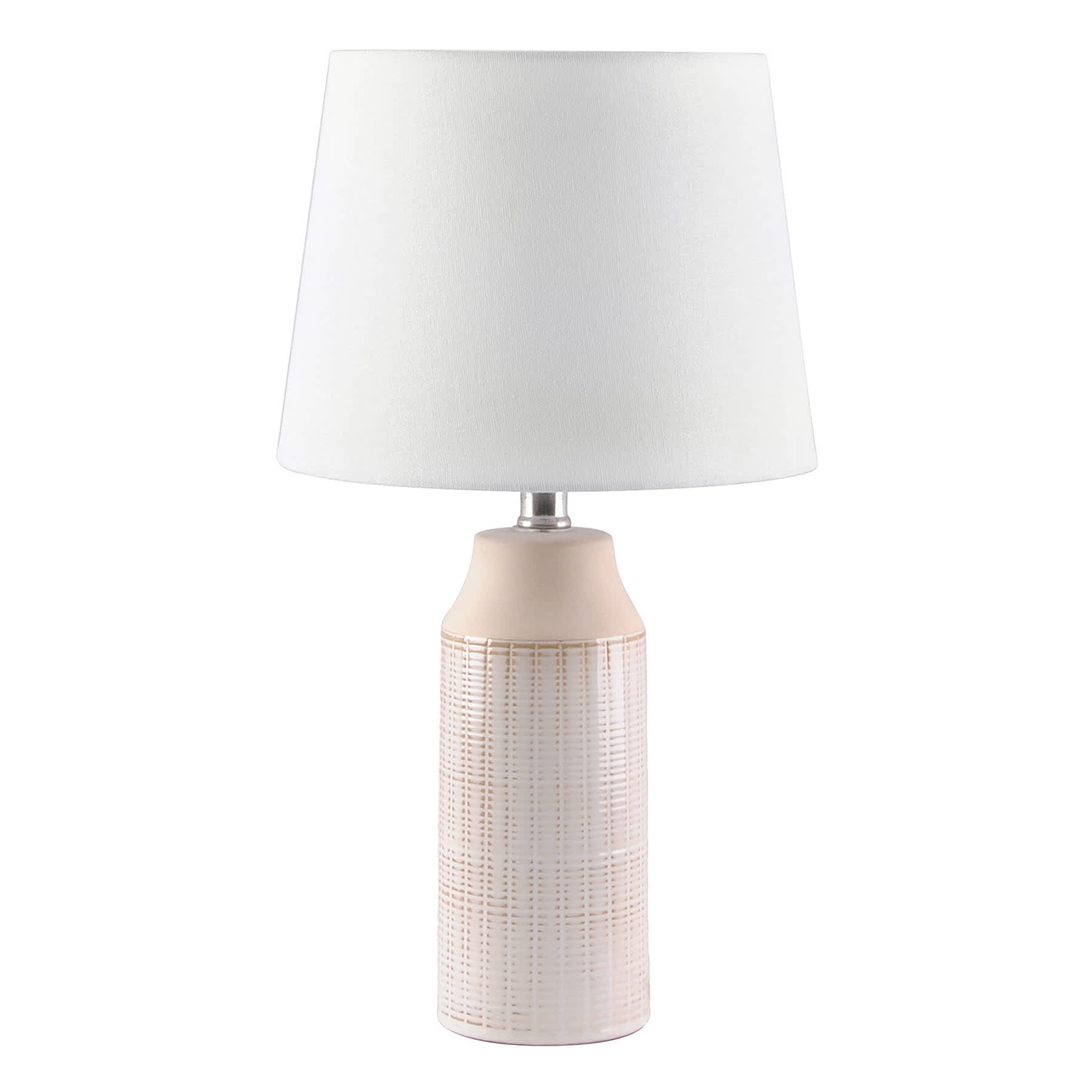Honeybloom Natural Textured Ceramic Table Lamp with Shade, 20"