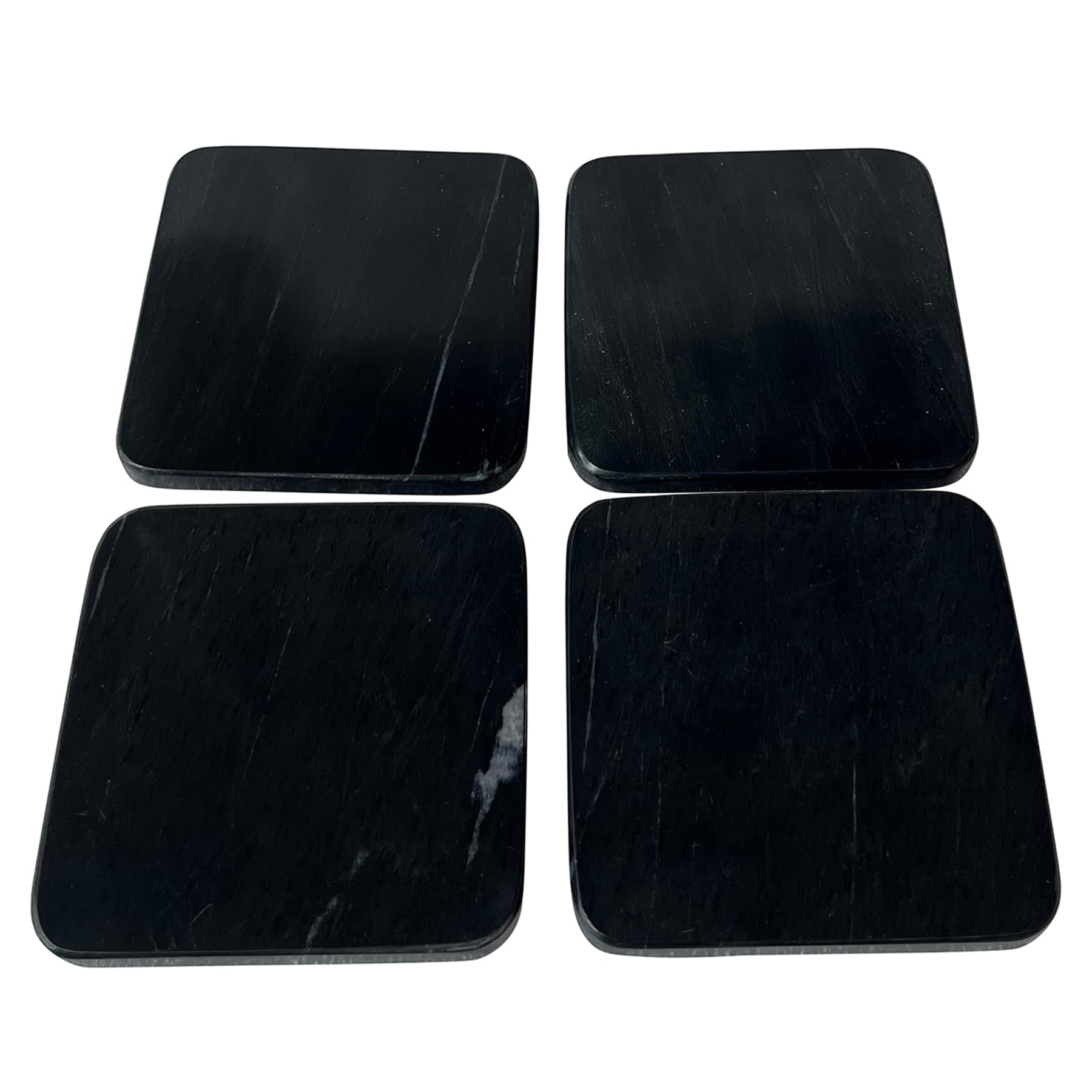 Crosby St. Set of 4 Black Marble Coasters