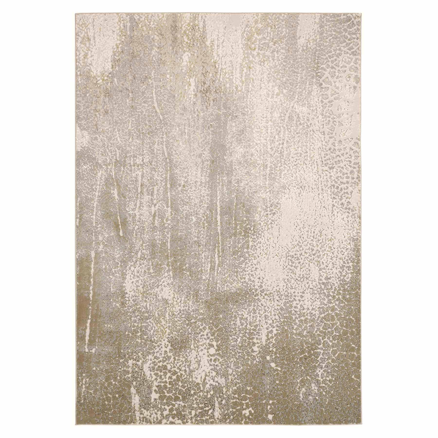 (A489) Gresham Gold Abstract Area Rug, 5x7