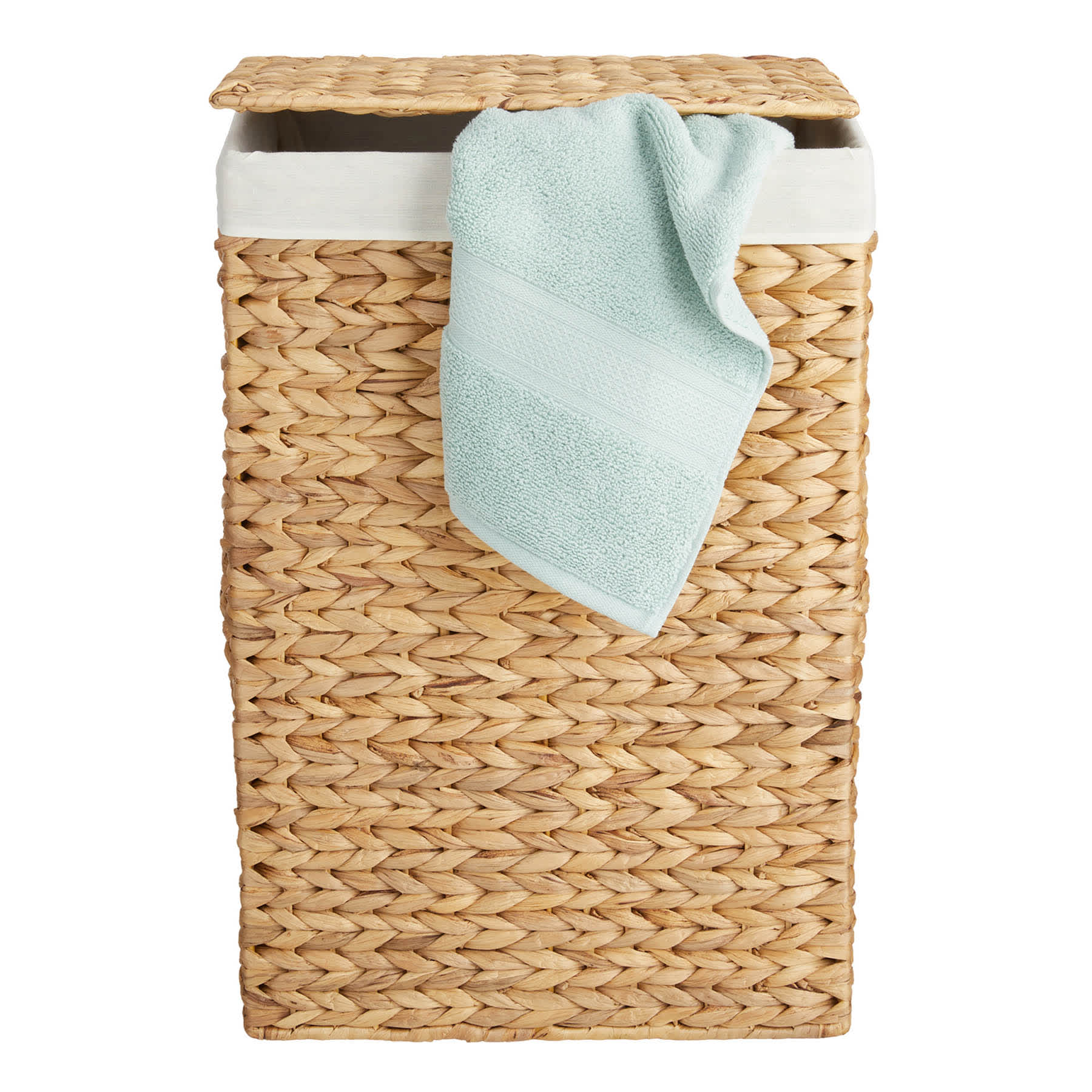 Natural Water Hyacinth Laundry Hamper, Small