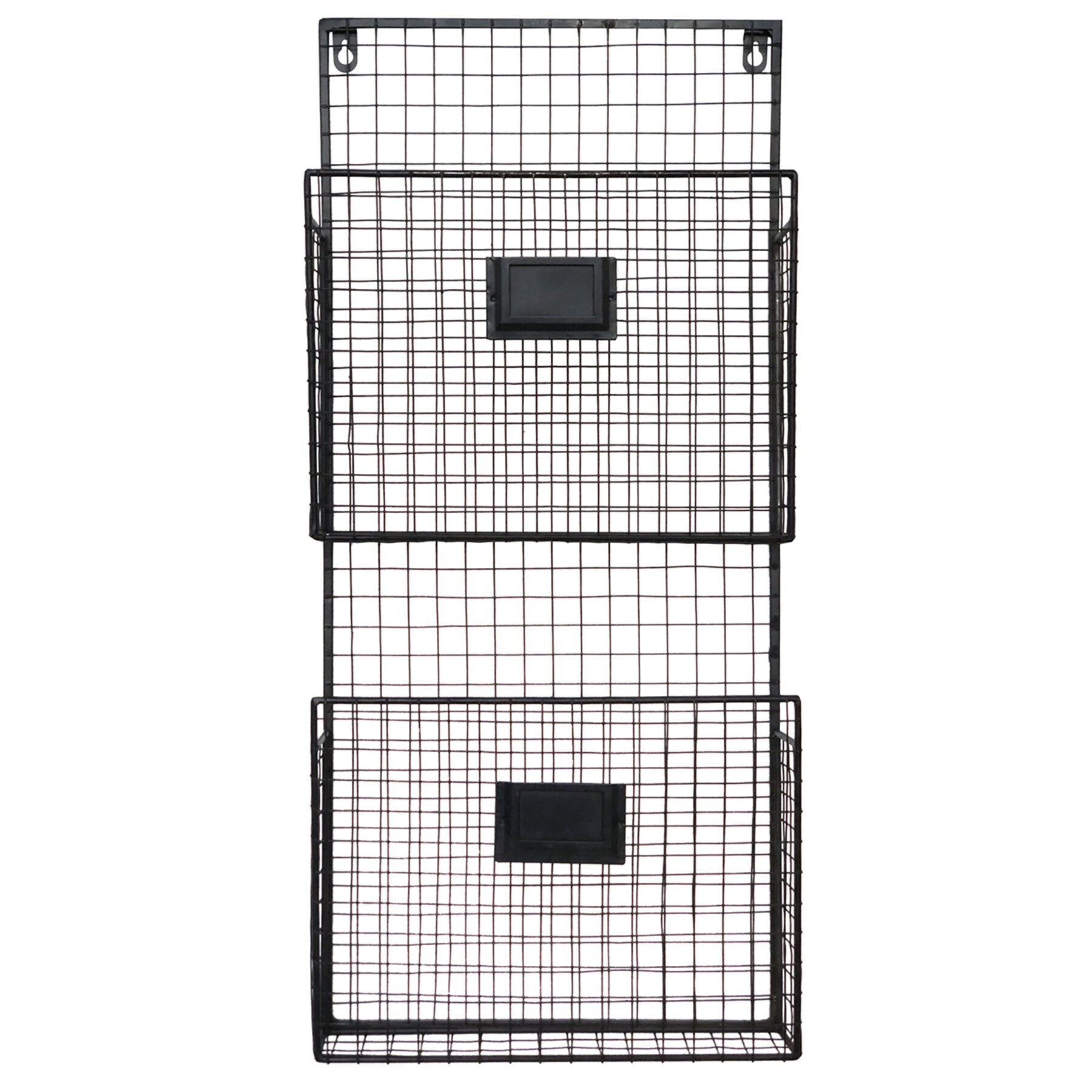 Black Metal Wire Wall Basket, 12x26