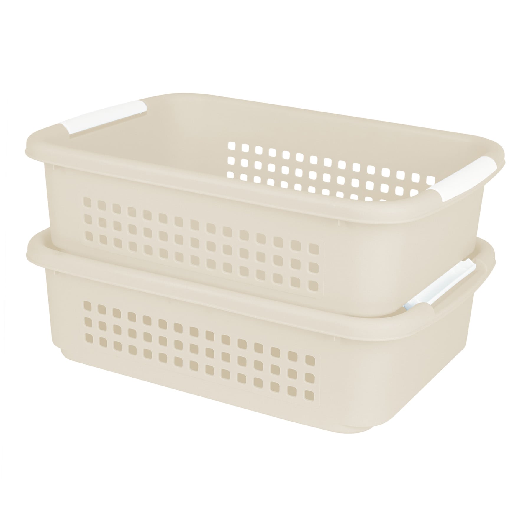 2-Pack White Swan Stackable Storage Basket, Large