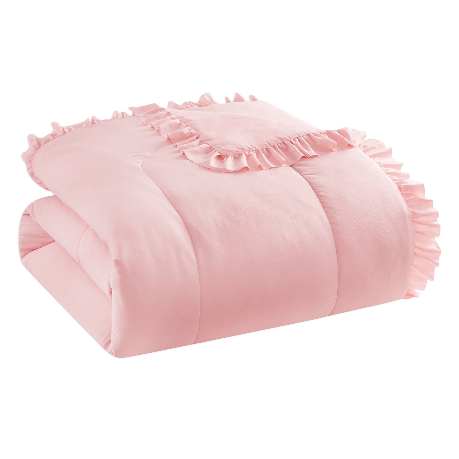 Tiny Dreamers Pink Crinkle Comforter Set, Twin