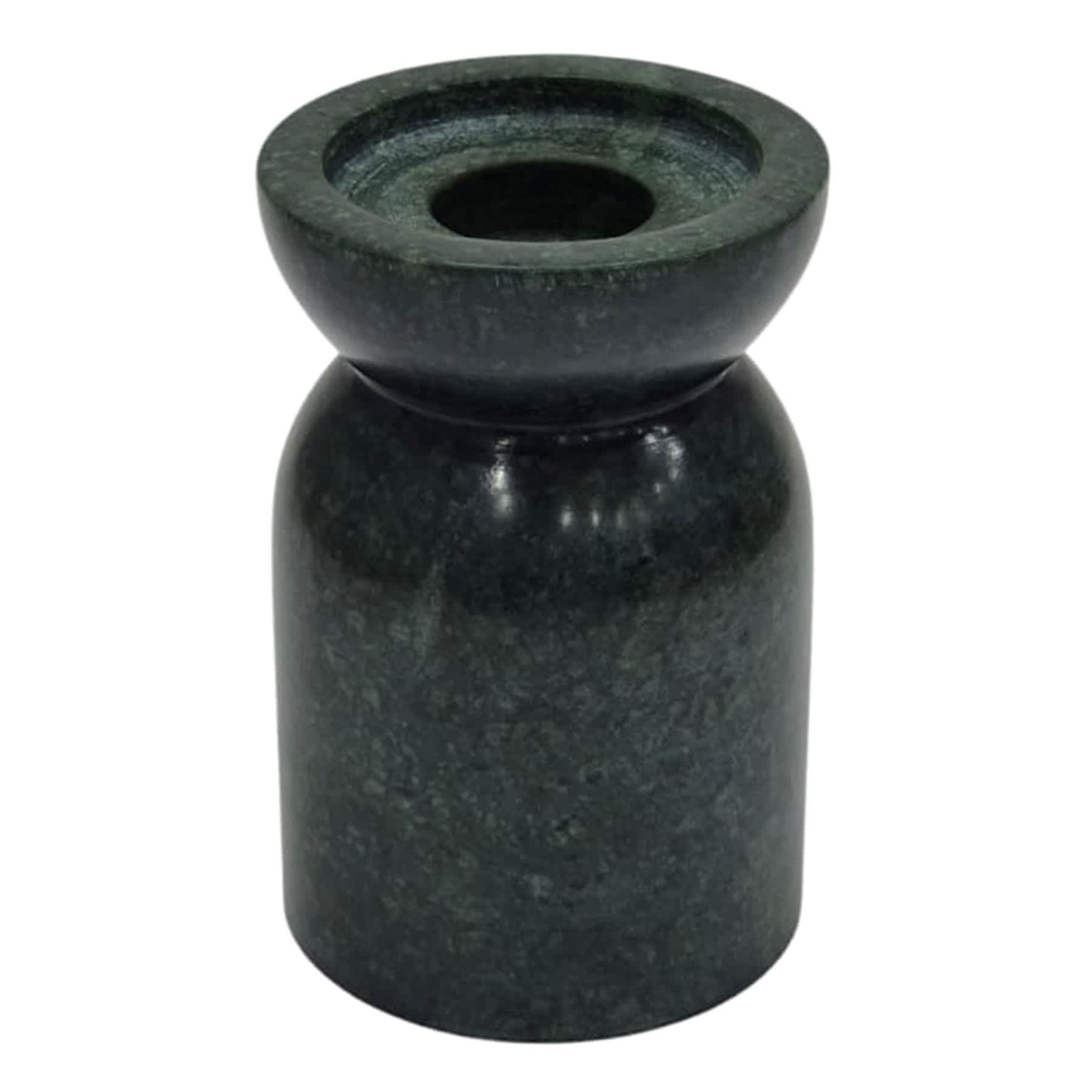 Green Marble Pillar Candle Holder, 6"