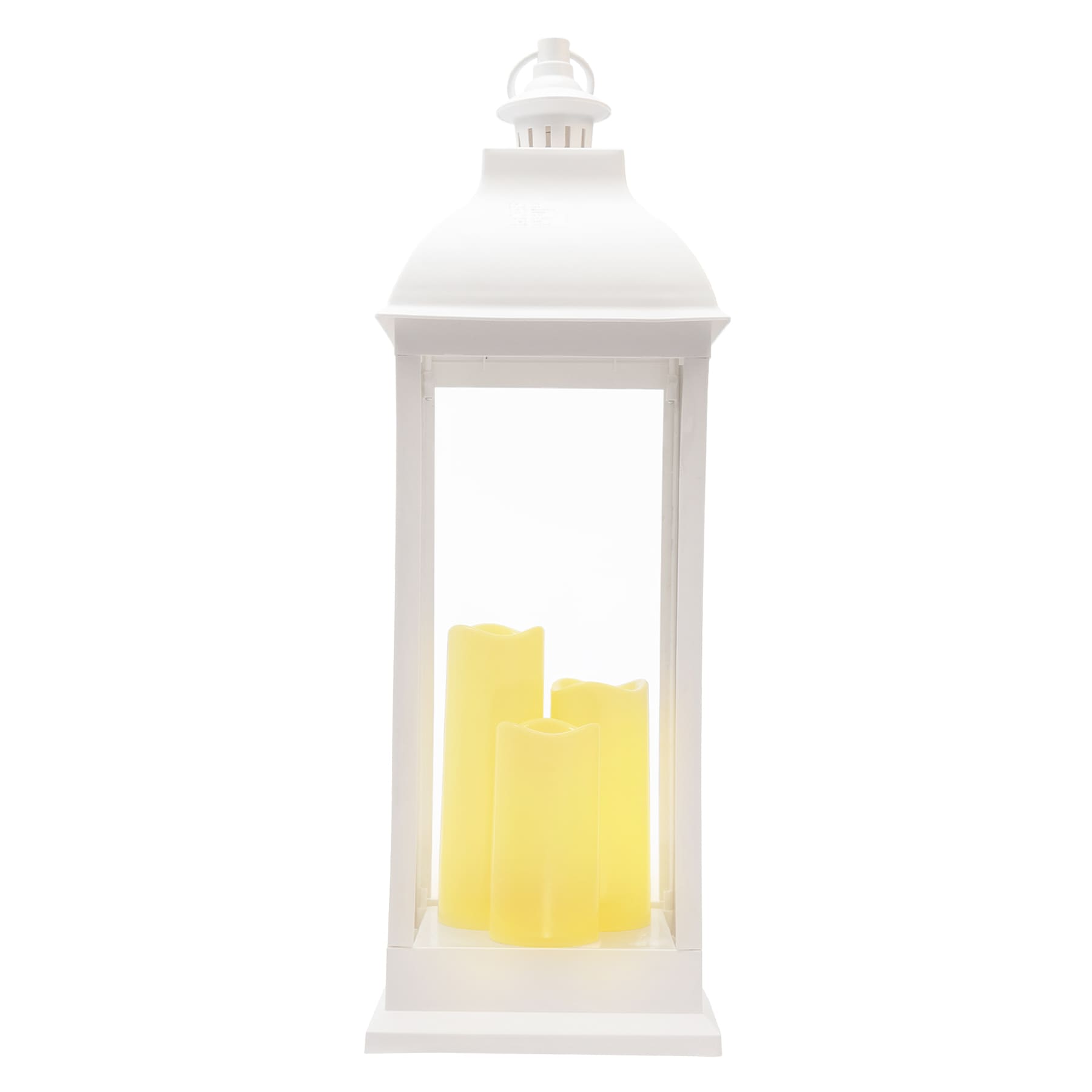 White Pre-Lit LED Floor Lantern, 28"