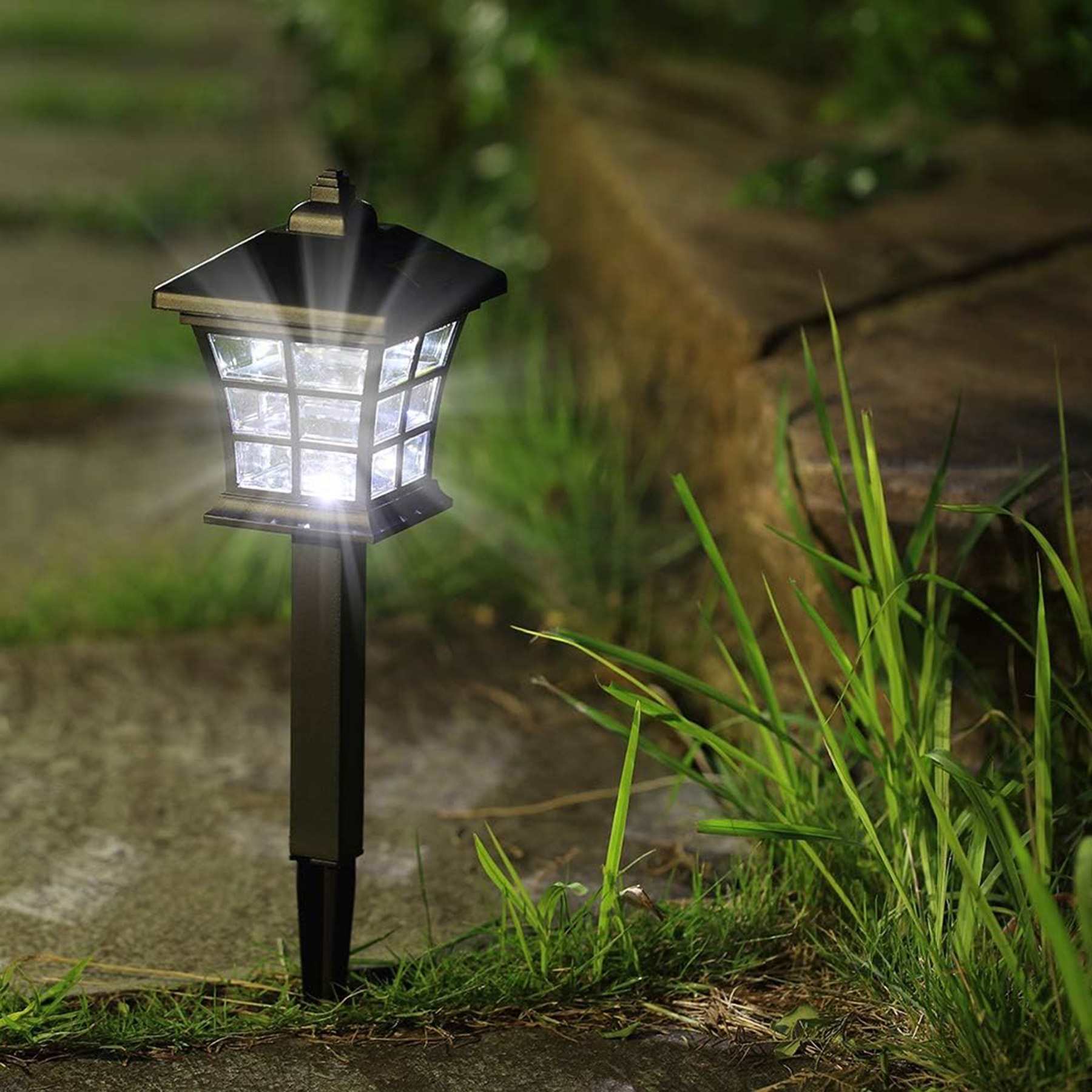 Solar Black Squared Pathway Light