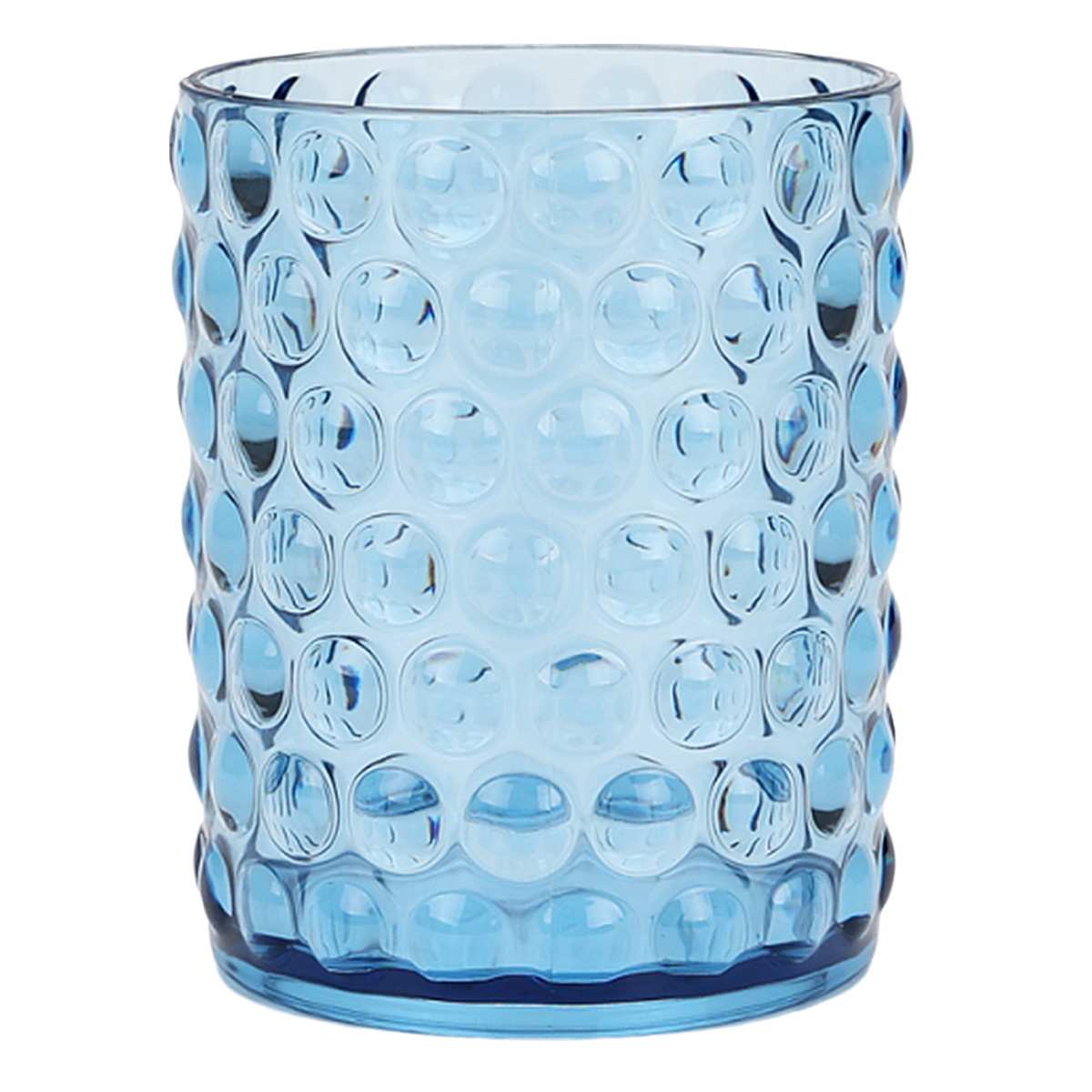 Embossed Blue Hobnail Glass, 14oz